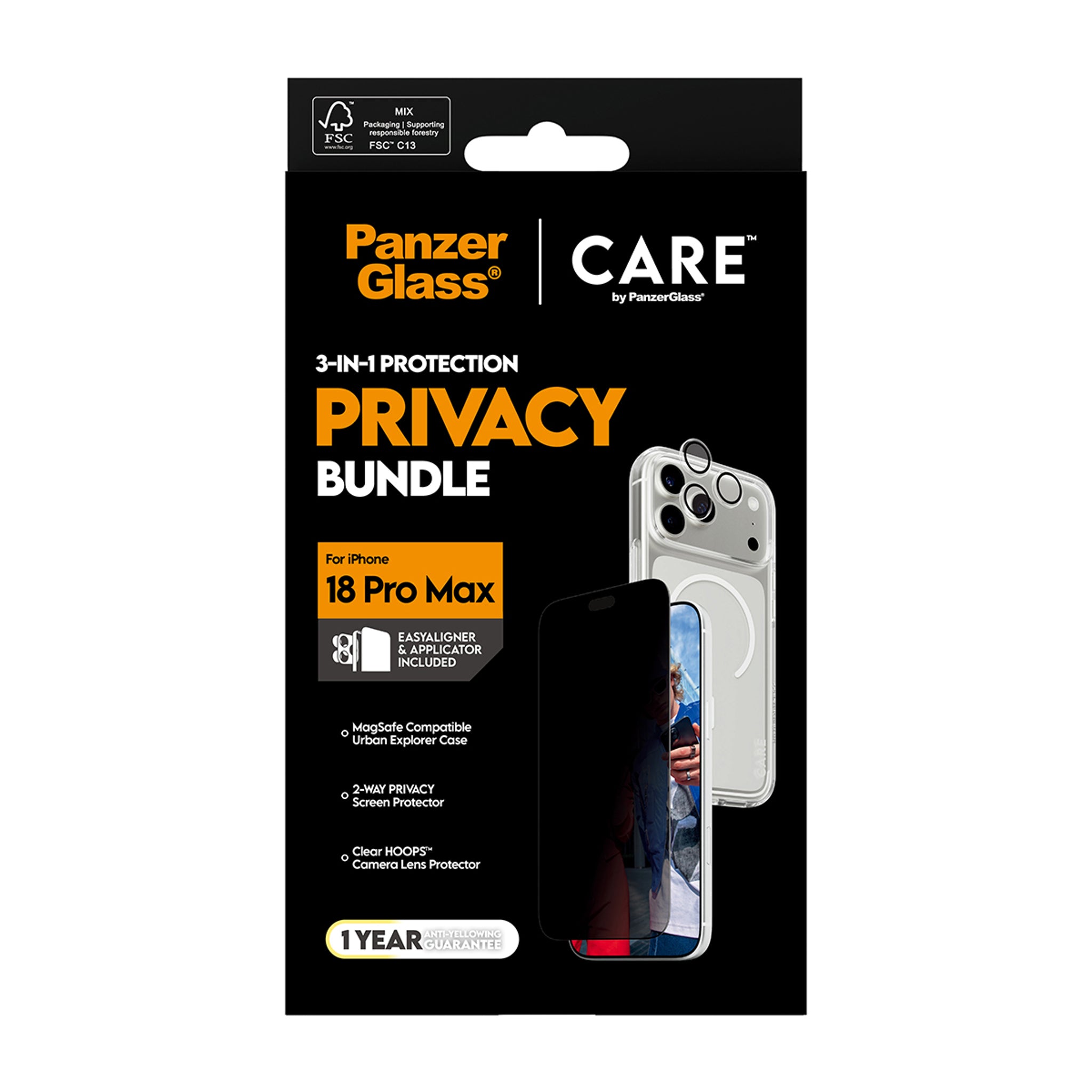 PanzerGlass® | CARE™ by PanzerGlass® Privacy Flagship 3-in-1 Set iPhone 18 Pro Max