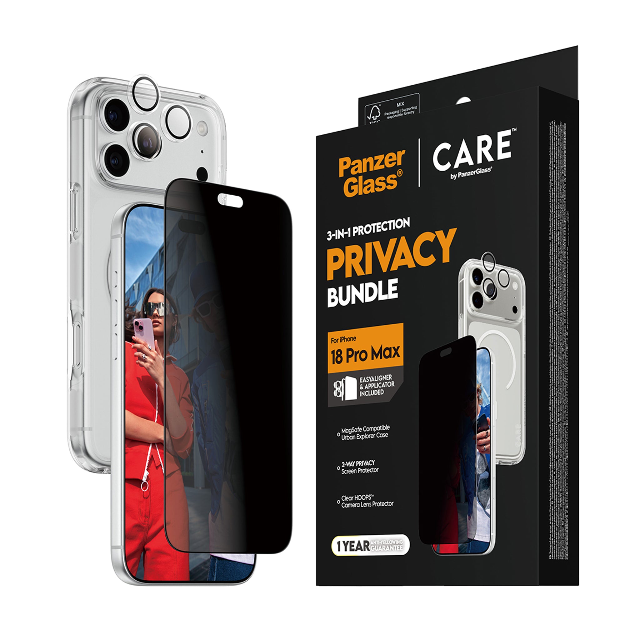 PanzerGlass® | CARE™ by PanzerGlass® Privacy Flagship 3-in-1 Set iPhone 18 Pro Max