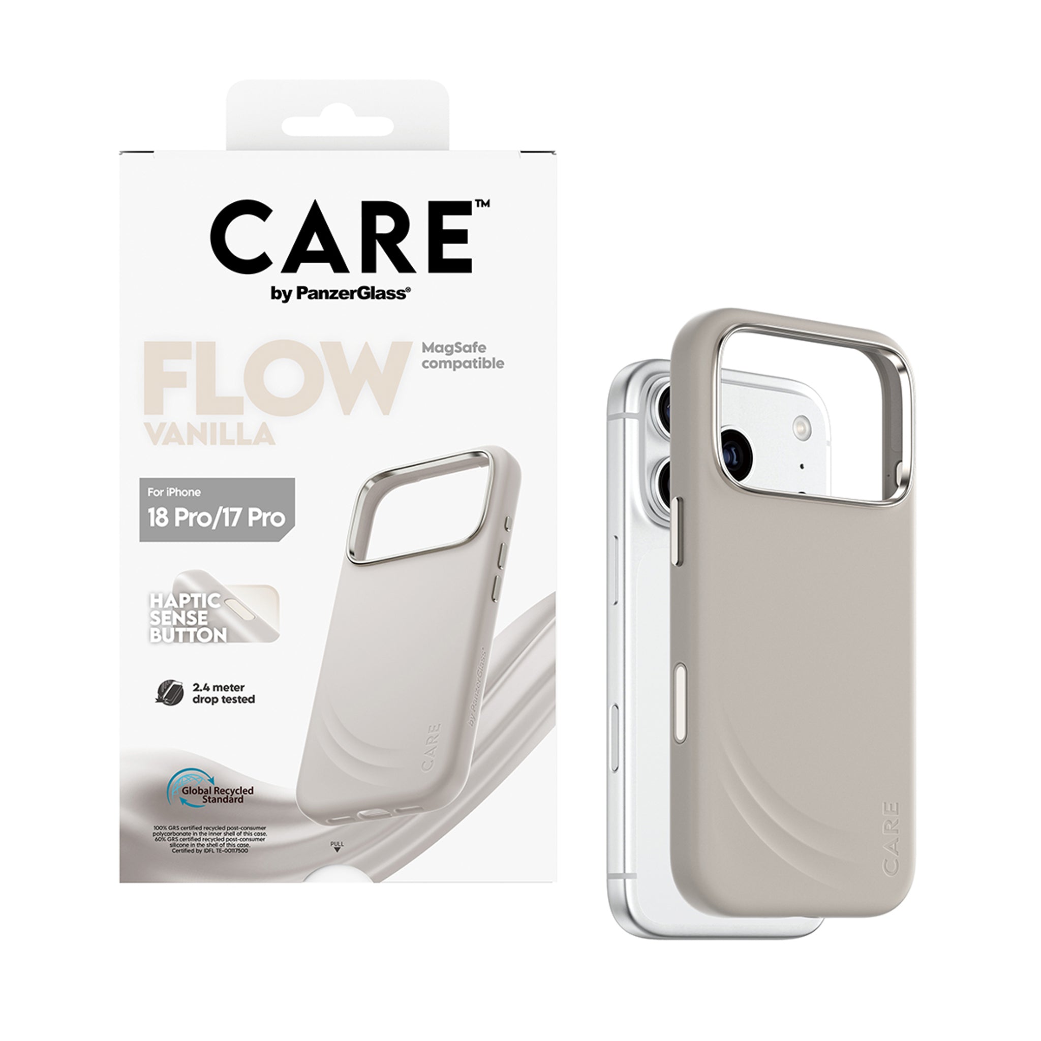 CARE™ by PanzerGlass® Flow Case Vanilla m. MagSafe iPhone 18 Pro | 17 Pro