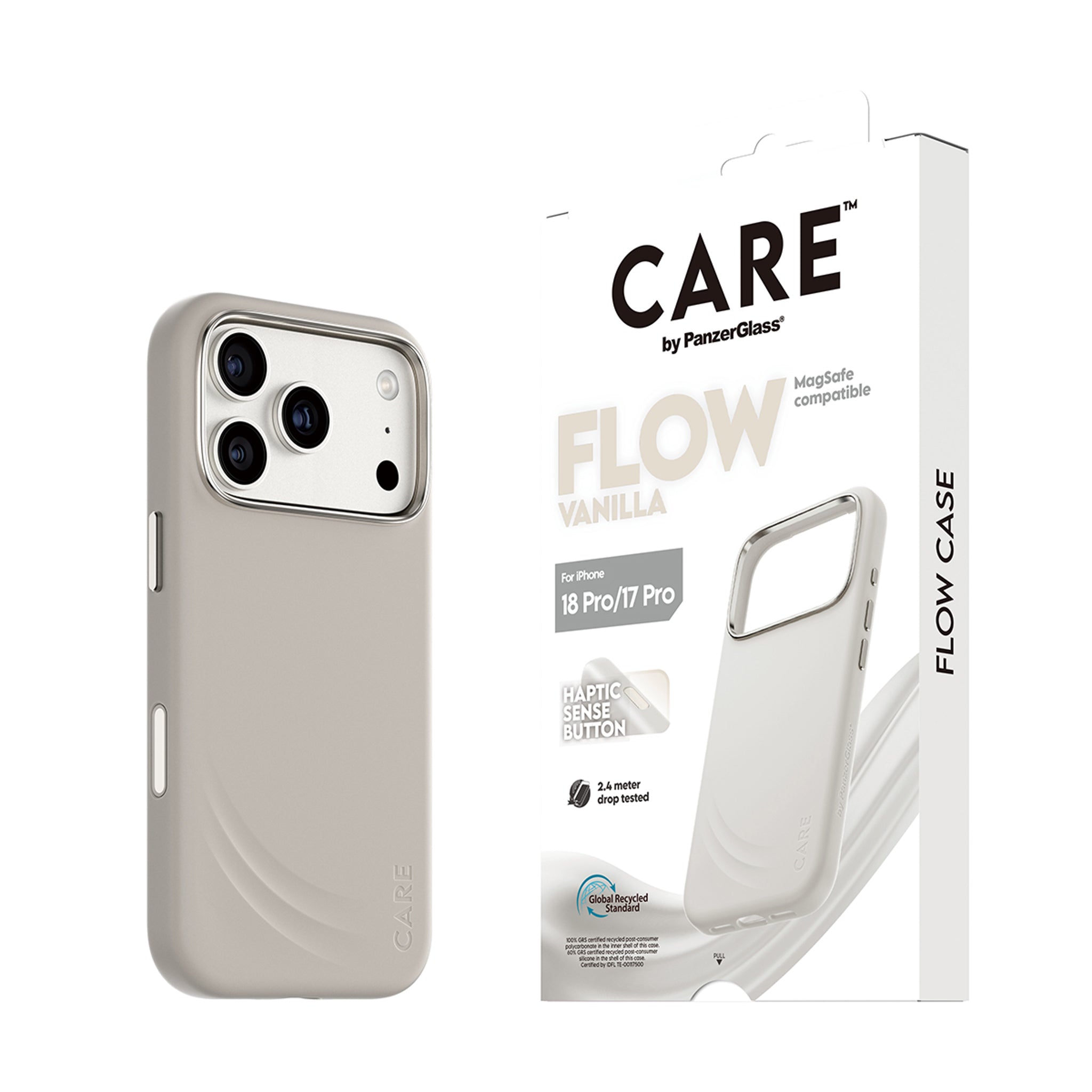 CARE™ by PanzerGlass® Flow Case Vanilla m. MagSafe iPhone 18 Pro | 17 Pro