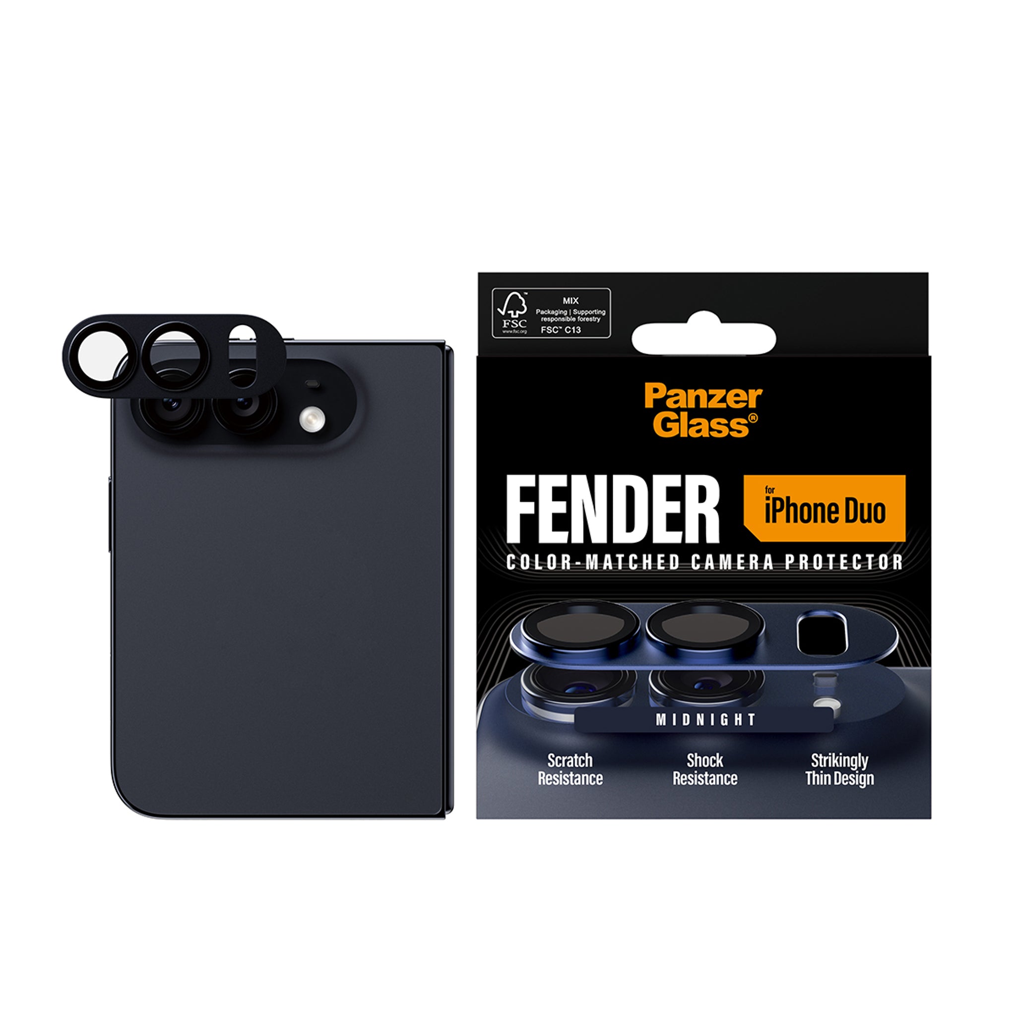 PanzerGlass® Fender Kameraschutz Midnight iPhone Duo
