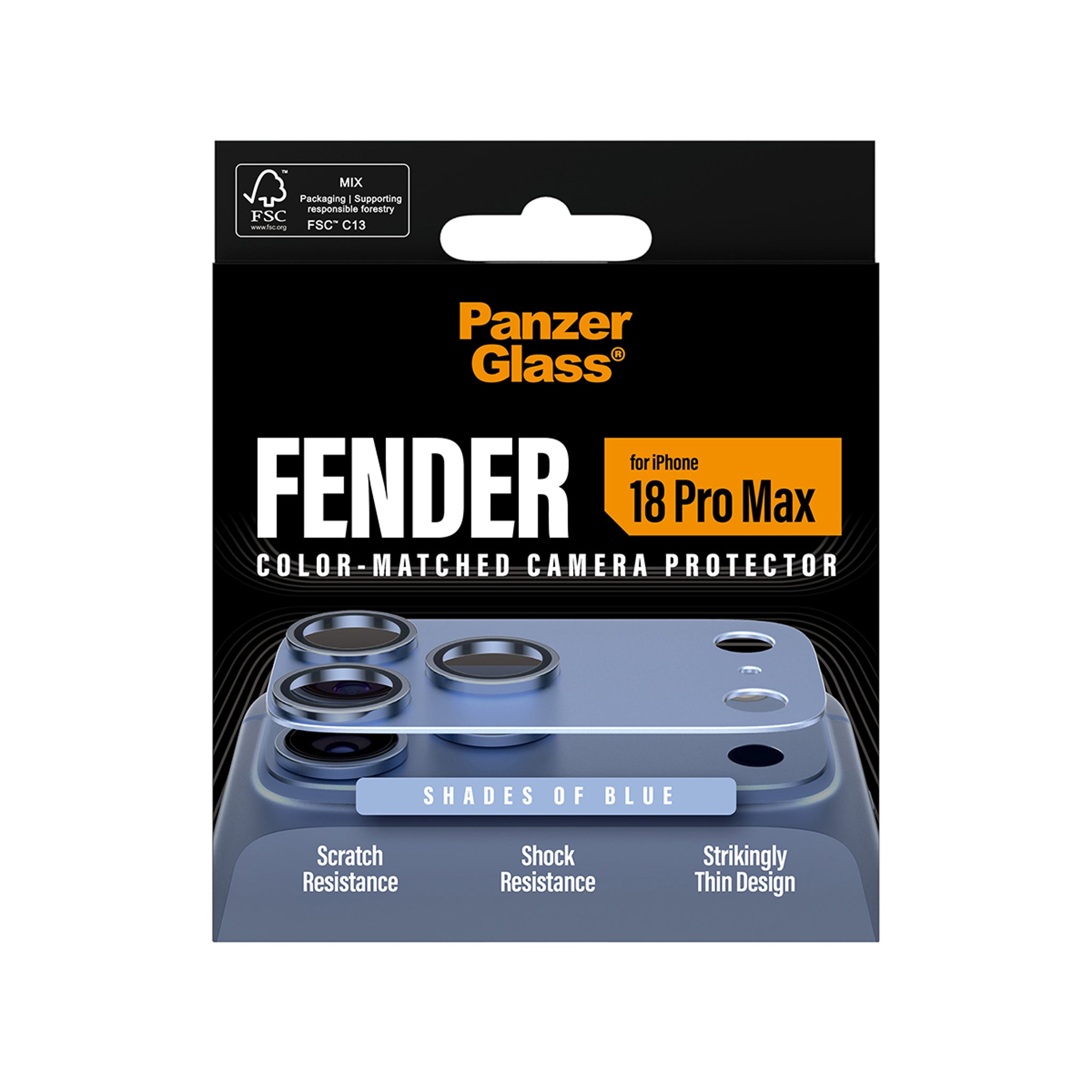 PanzerGlass® Fender Kameraschutz Shades of Blue iPhone 18 Pro Max