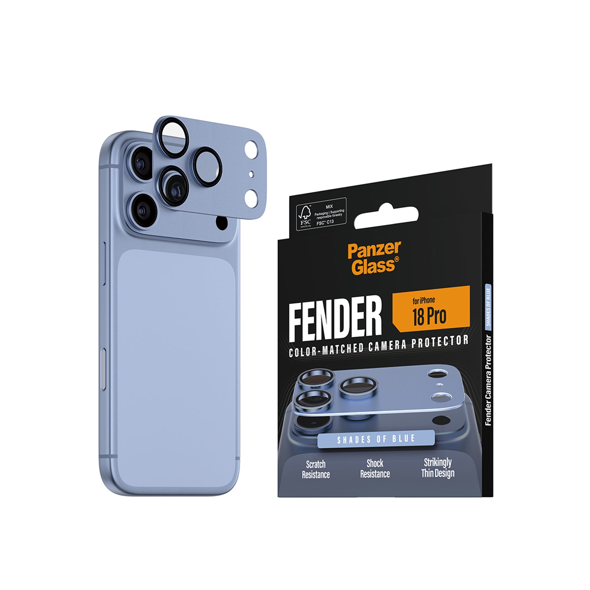 PanzerGlass® Fender Kameraschutz Shades of Blue iPhone 18 Pro