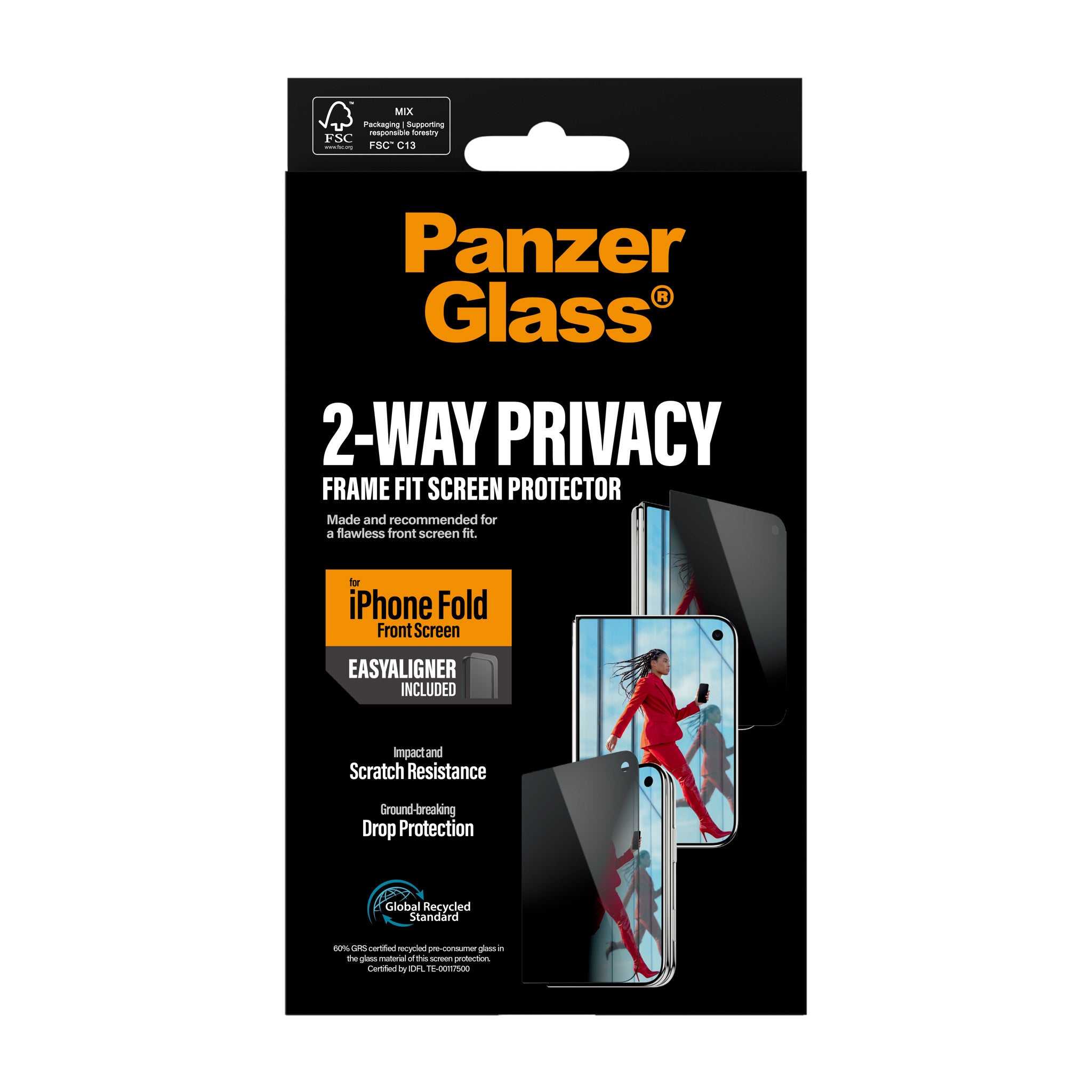 PanzerGlass® Privacy Außendisplay Displayschutz iPhone 2026 Fold | RahmenFit m. EasyAligner