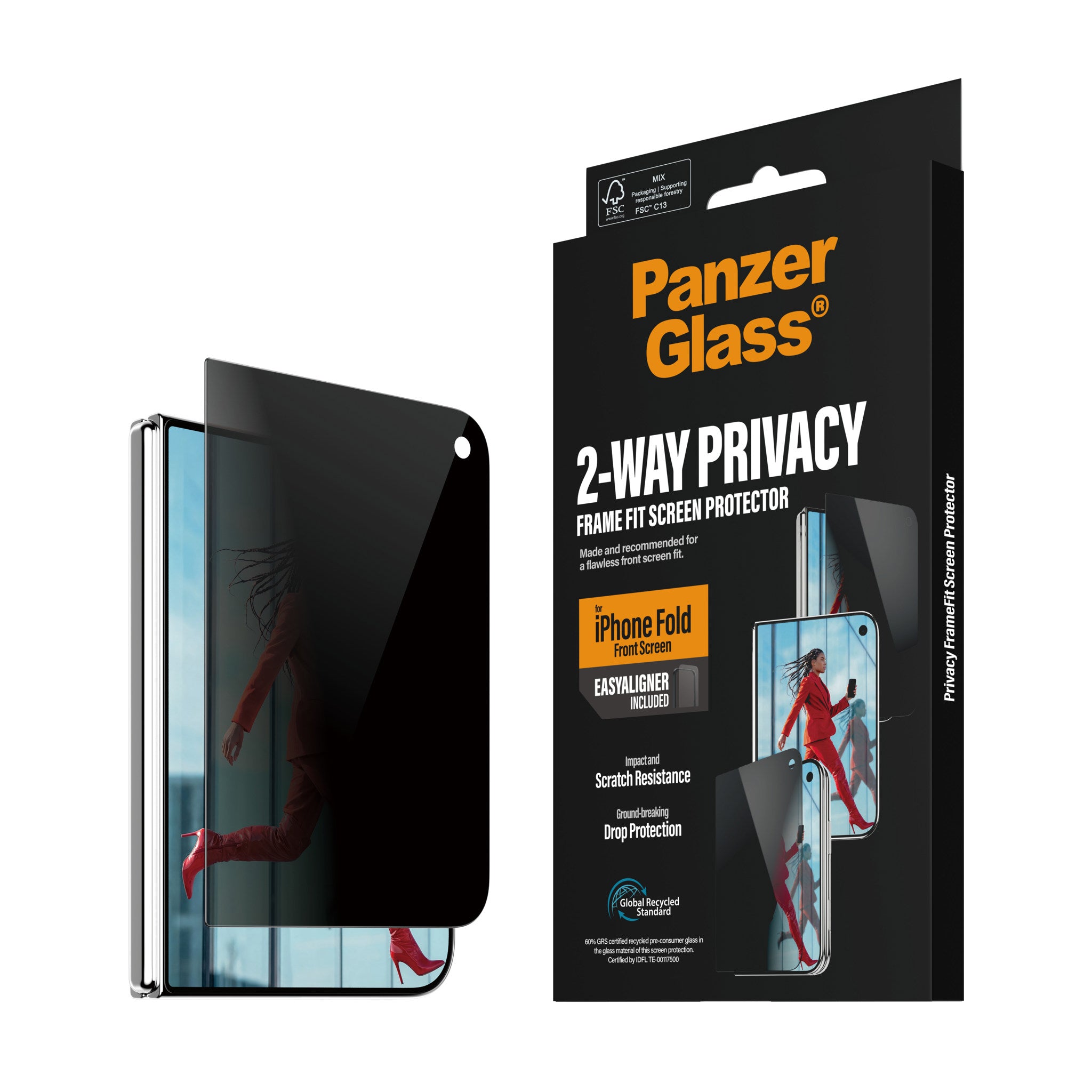 PanzerGlass® Privacy Außendisplay Displayschutz iPhone 2026 Fold | RahmenFit m. EasyAligner