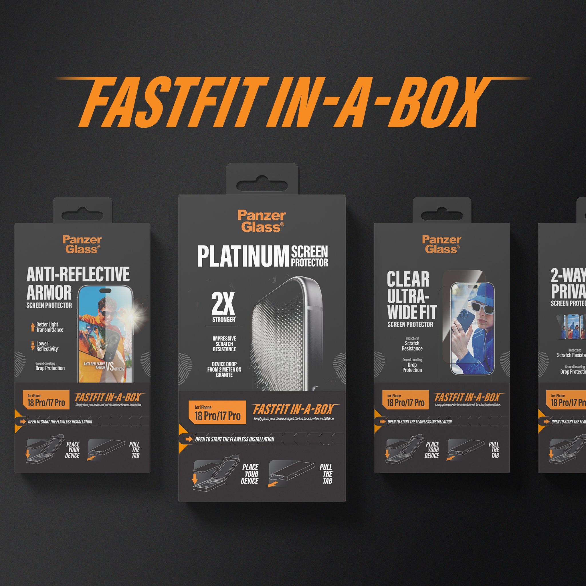PanzerGlass® Ceramic Displayschutz iPhone 18 Pro | 17 Pro m. FASTFIT IN-A-BOX