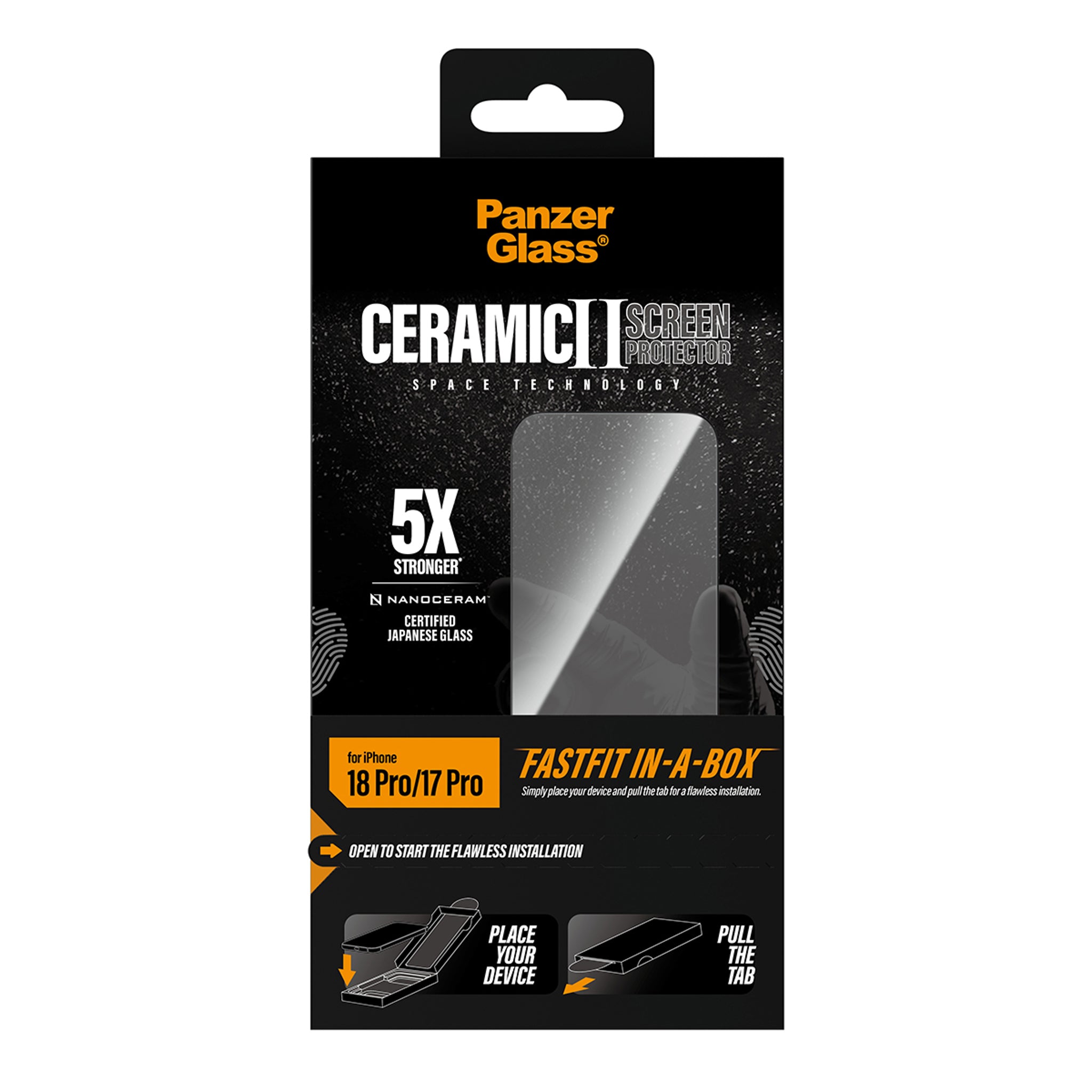 PanzerGlass® Ceramic Displayschutz iPhone 18 Pro | 17 Pro m. FASTFIT IN-A-BOX