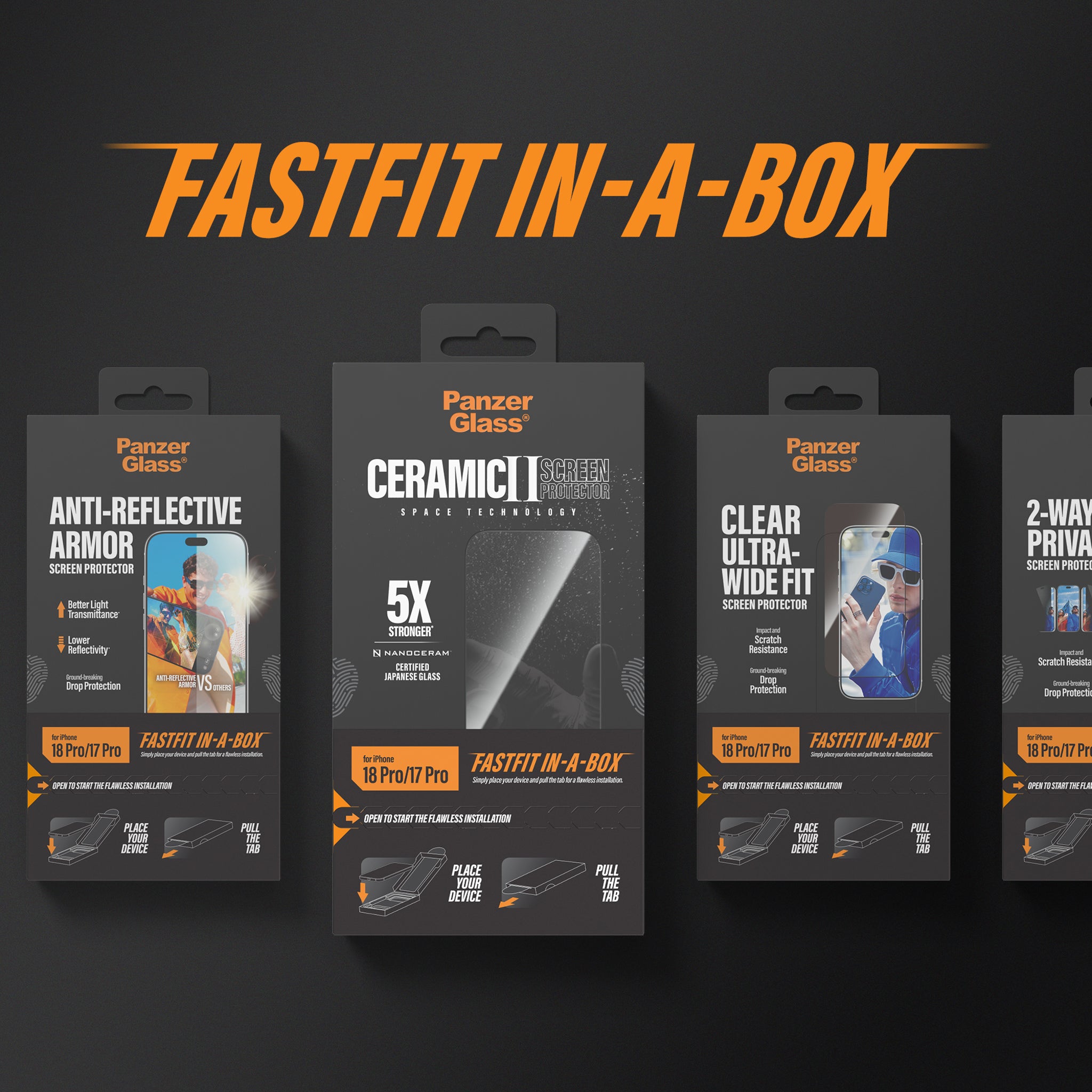 PanzerGlass® Platinum Displayschutz iPhone 18 Pro | 17 Pro m. FASTFIT IN-A-BOX