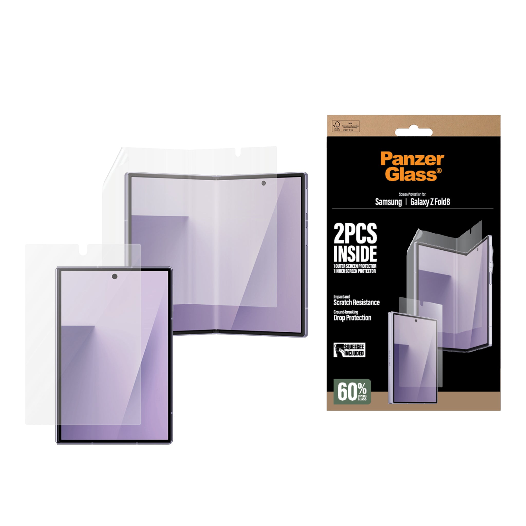 PanzerGlass® Sub Displayschutz & Main Film Displayschutz Samsung new Galaxy Z Fold7 | Classic Fit