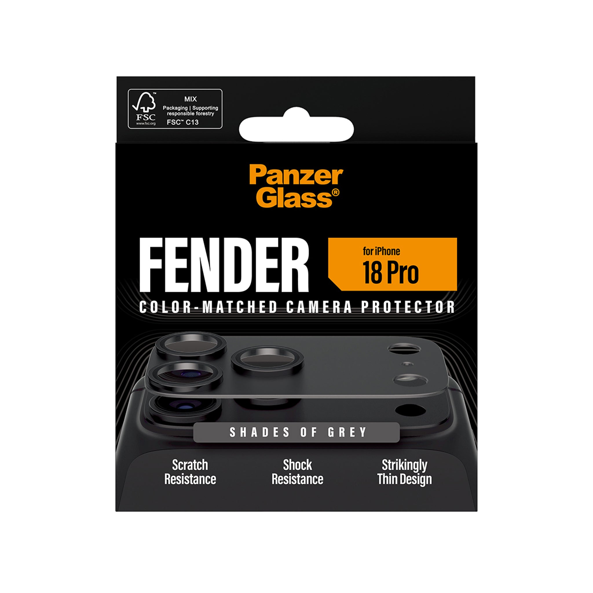 PanzerGlass® Fender Kameraschutz Shades of Grey iPhone 18 Pro