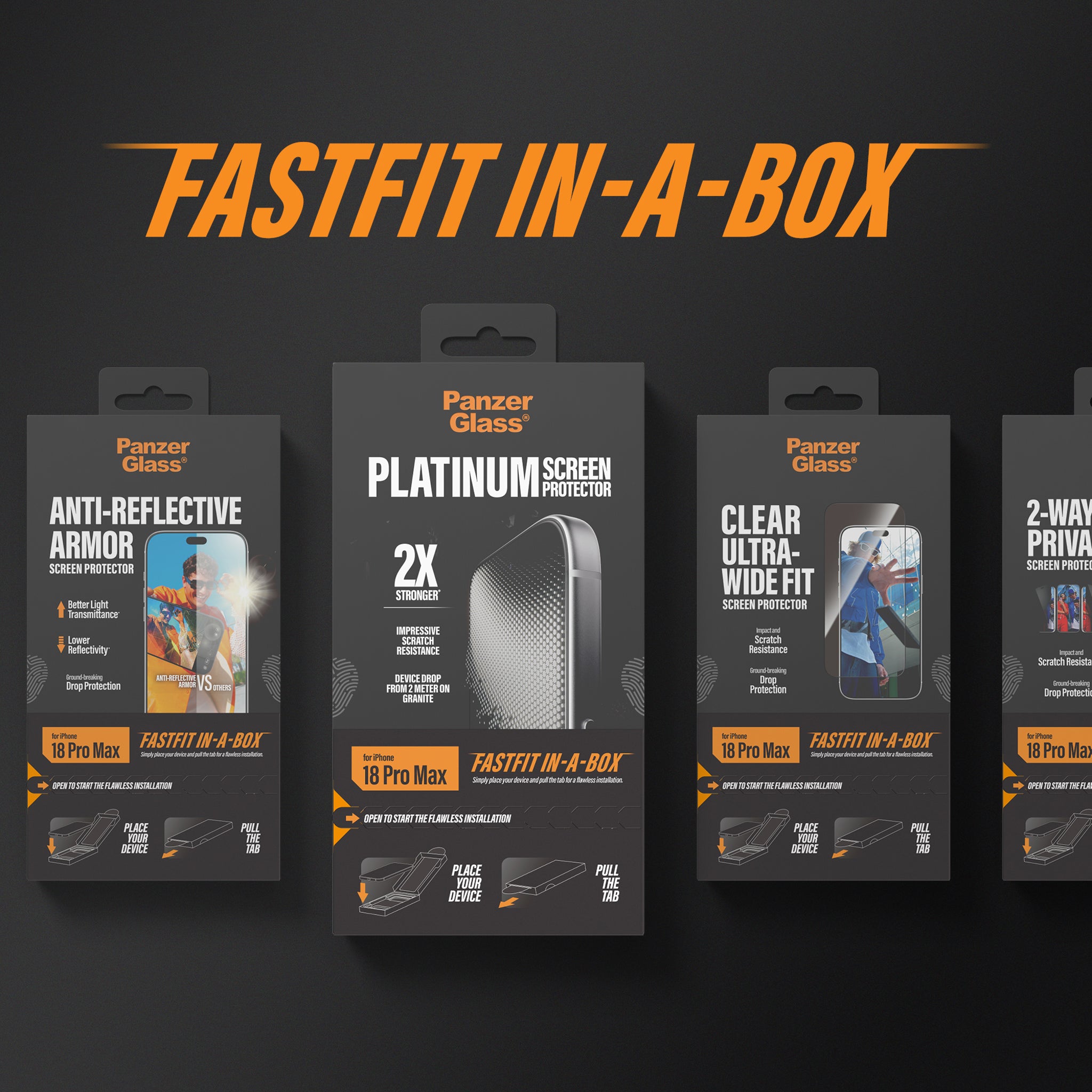 PanzerGlass® Ceramic Displayschutz iPhone 18 Pro Max | 17 Pro Max m. FASTFIT IN-A-BOX
