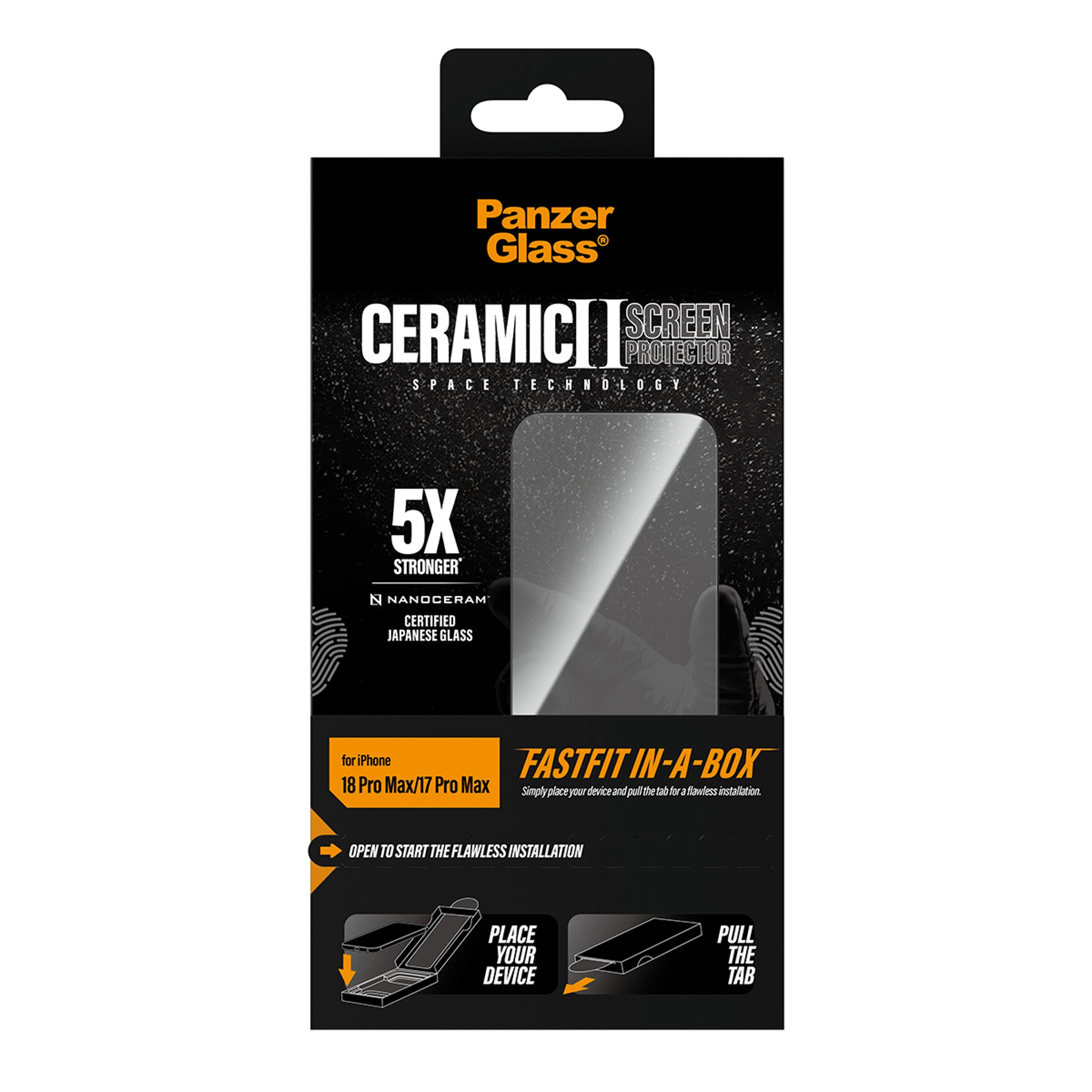 PanzerGlass® Ceramic Displayschutz iPhone 18 Pro Max | 17 Pro Max m. FASTFIT IN-A-BOX