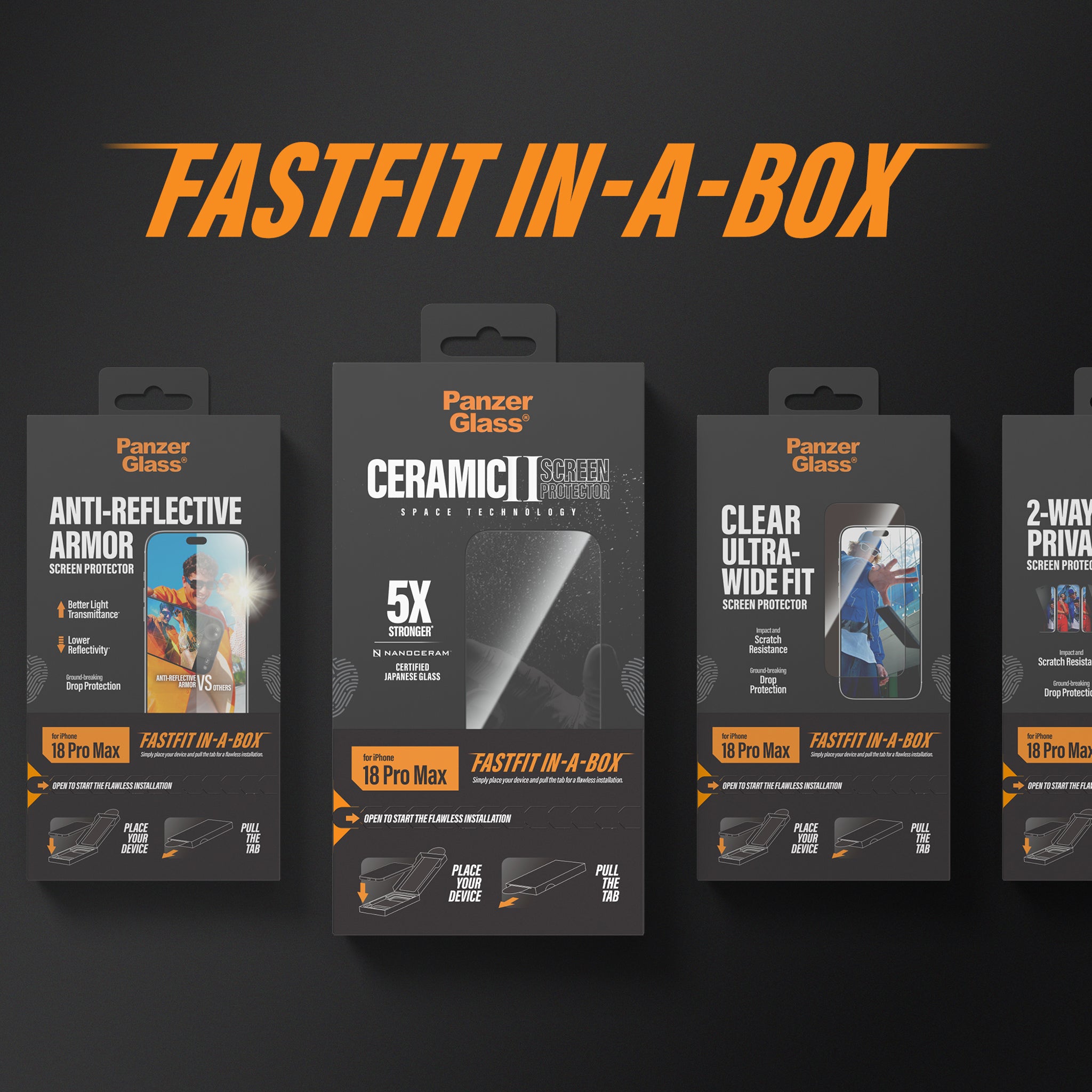PanzerGlass® Platinum Displayschutz iPhone 18 Pro Max | 17 Pro Max m. FASTFIT IN-A-BOX