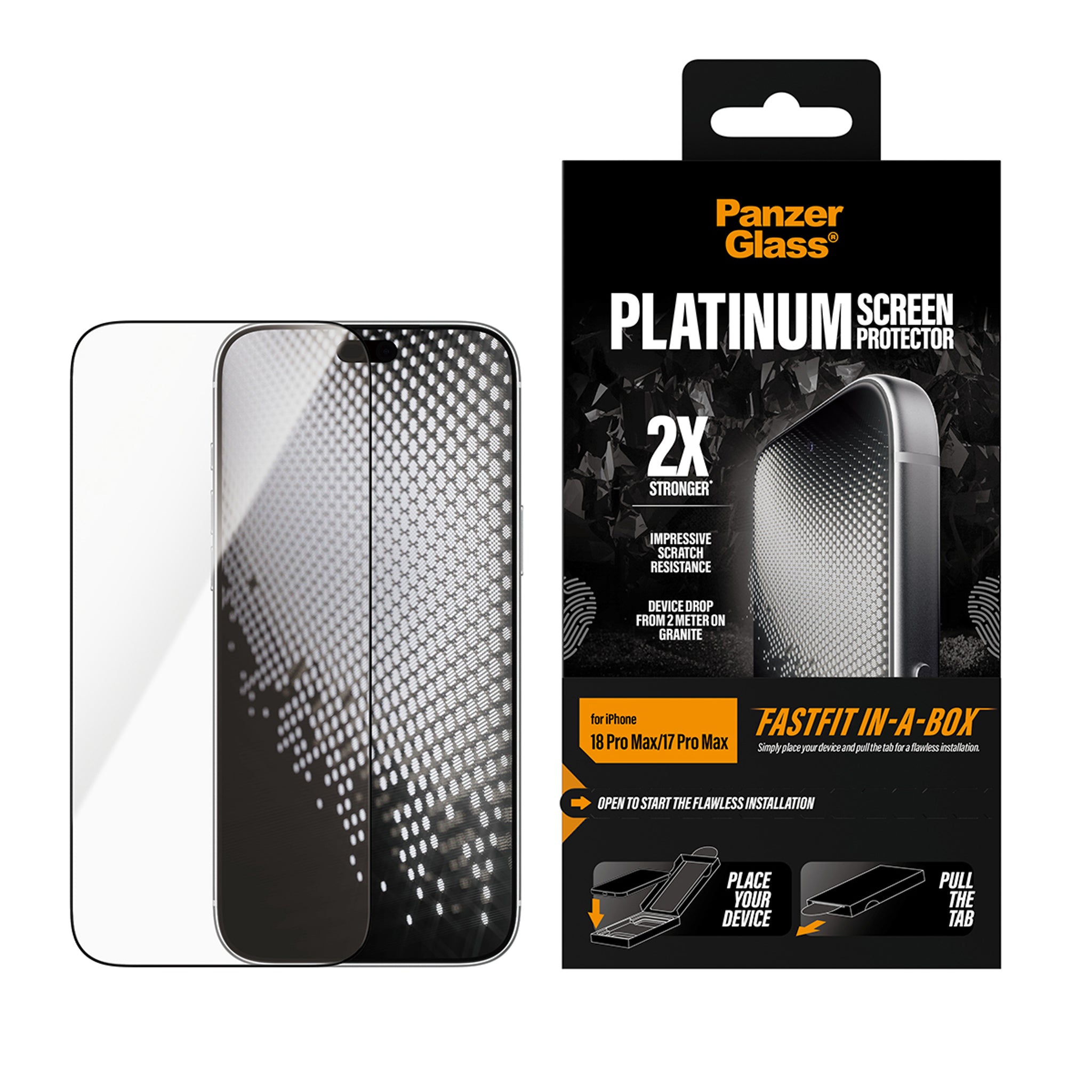 PanzerGlass® Platinum Displayschutz iPhone 18 Pro Max | 17 Pro Max m. FASTFIT IN-A-BOX