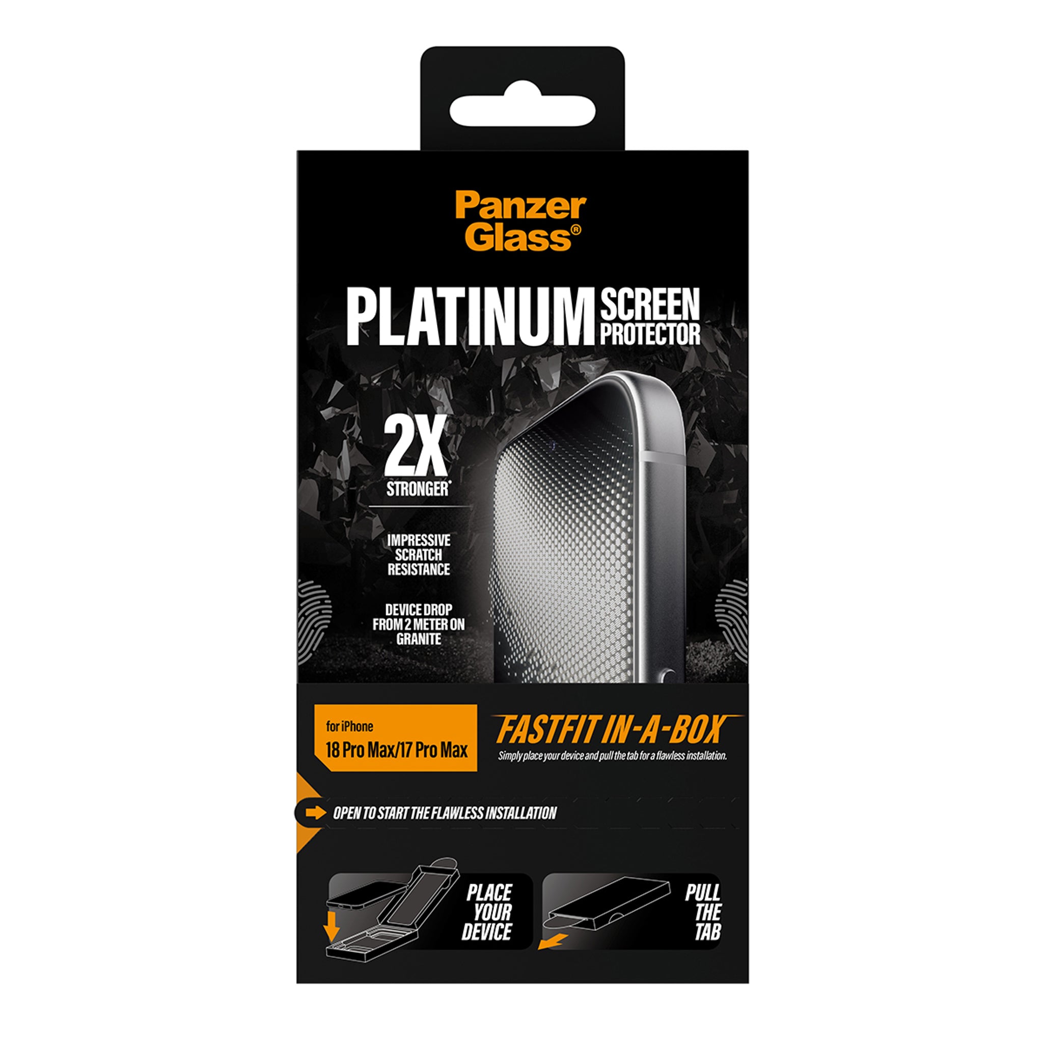 PanzerGlass® Platinum Displayschutz iPhone 18 Pro Max | 17 Pro Max m. FASTFIT IN-A-BOX