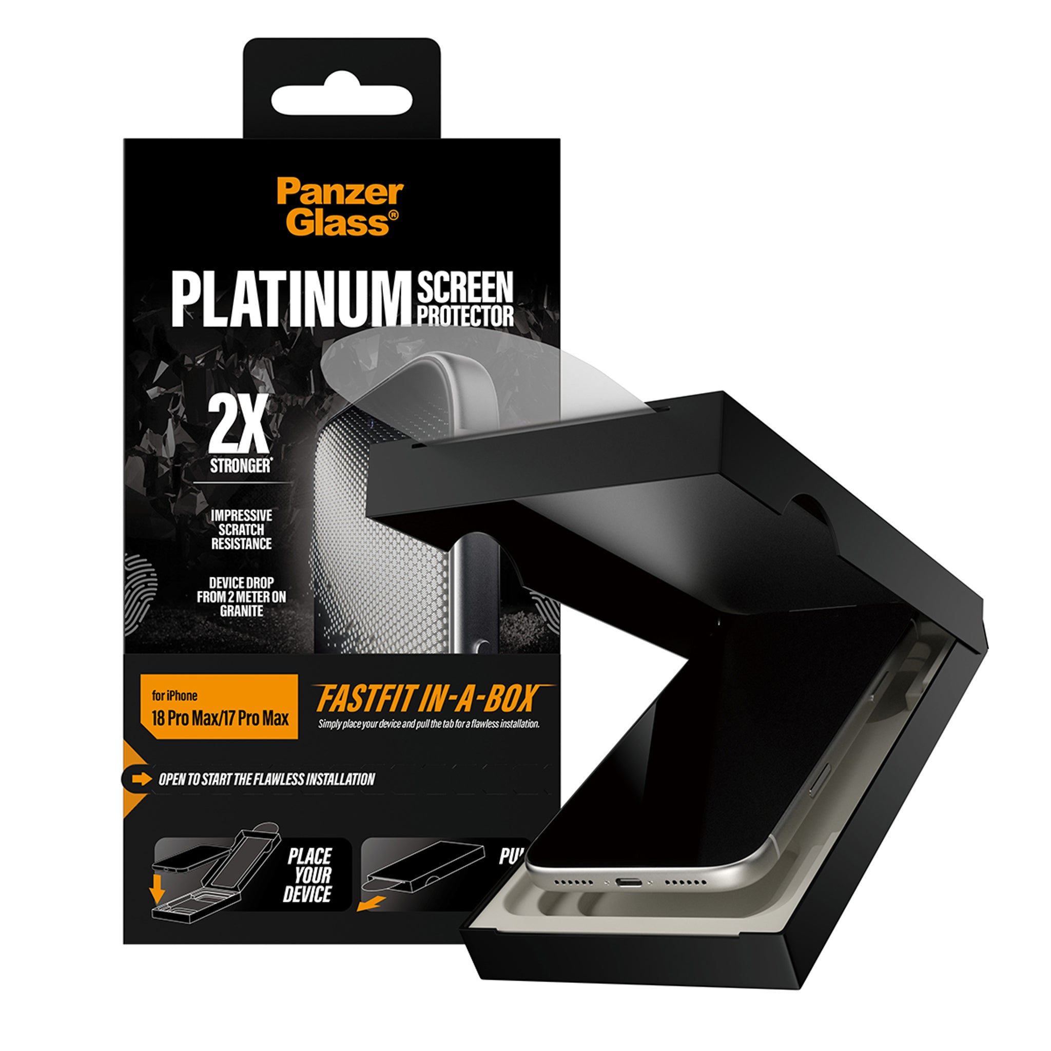 PanzerGlass® Platinum Displayschutz iPhone 18 Pro Max | 17 Pro Max m. FASTFIT IN-A-BOX