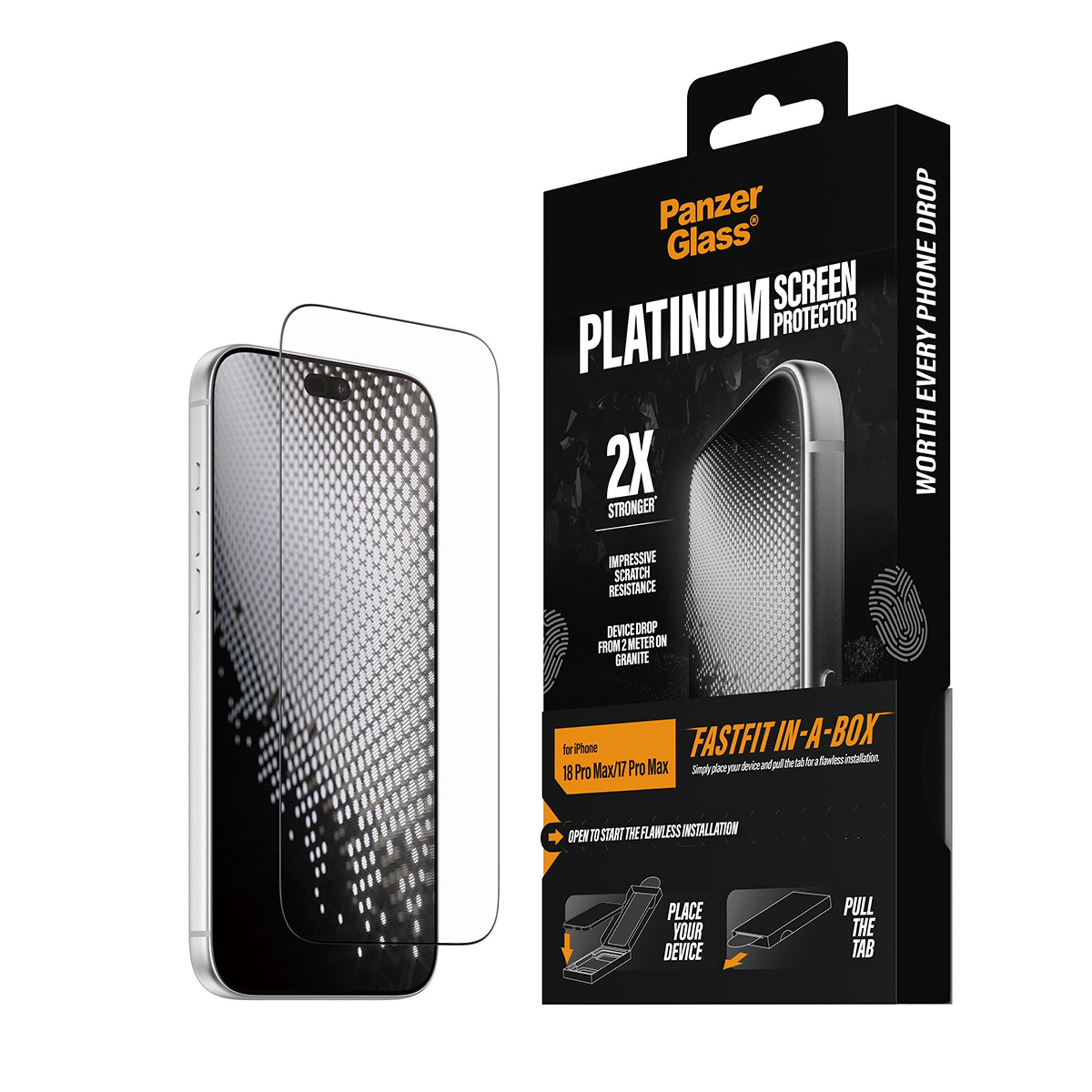 PanzerGlass® Platinum Displayschutz iPhone 18 Pro Max | 17 Pro Max m. FASTFIT IN-A-BOX