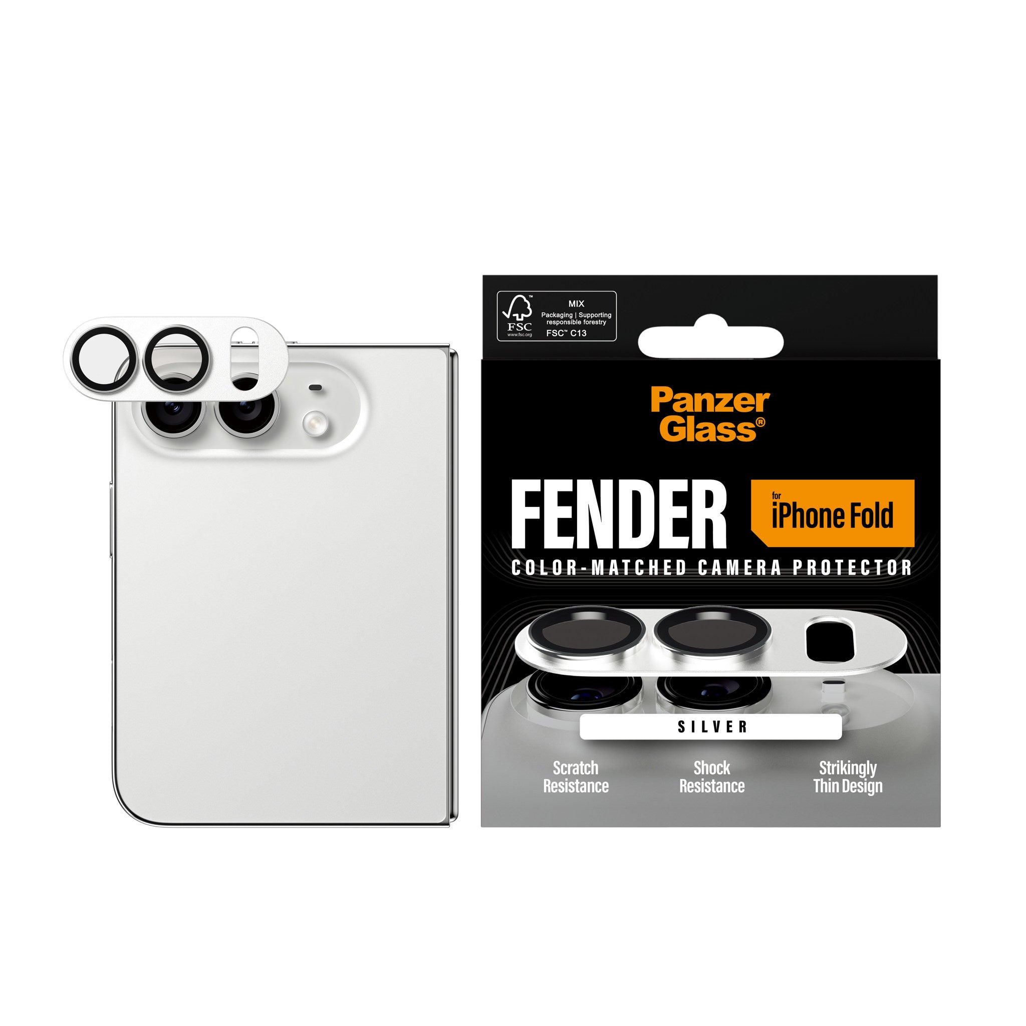PanzerGlass® Fender Kameraschutz Silber iPhone 2026 Fold