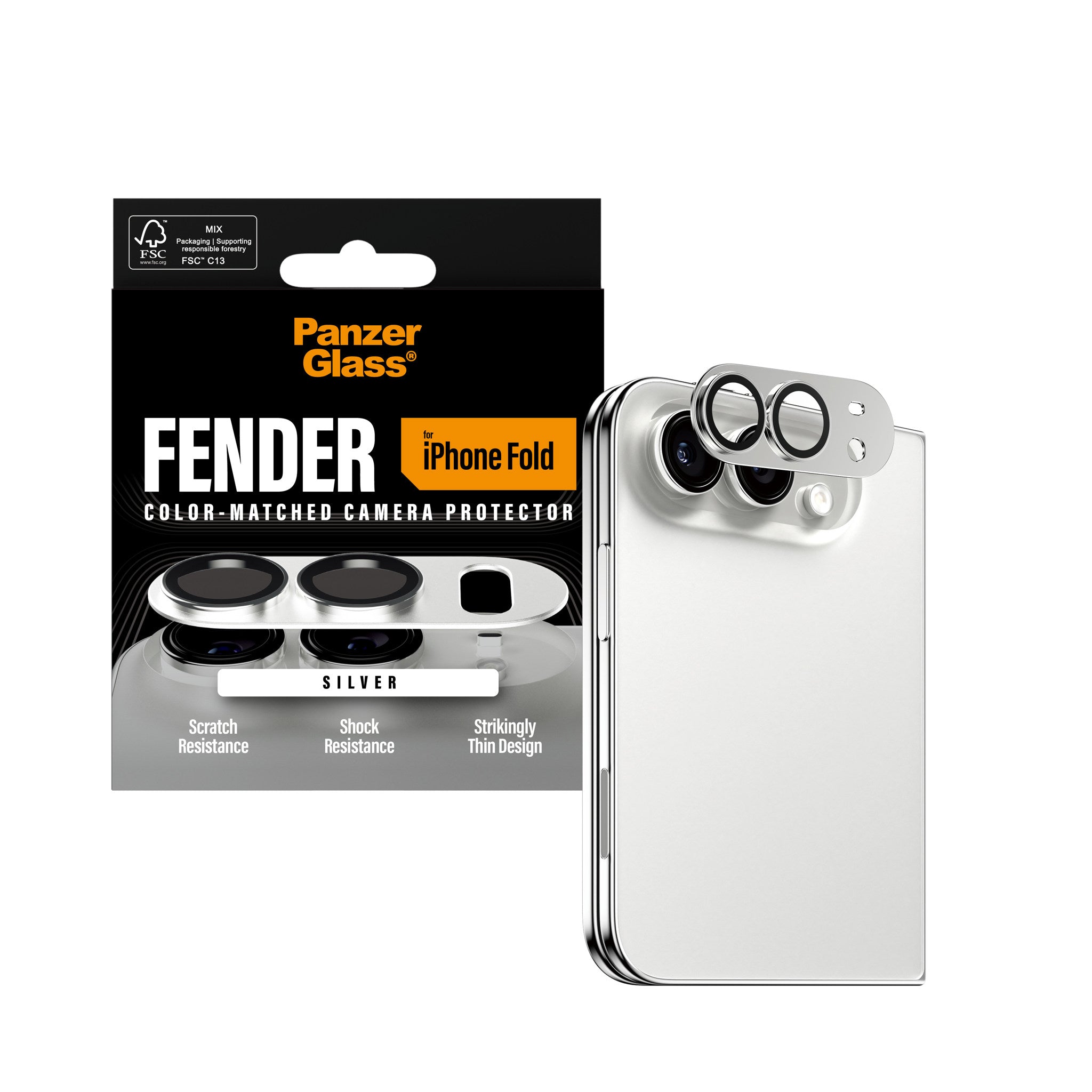 PanzerGlass® Fender Kameraschutz Silber iPhone 2026 Fold