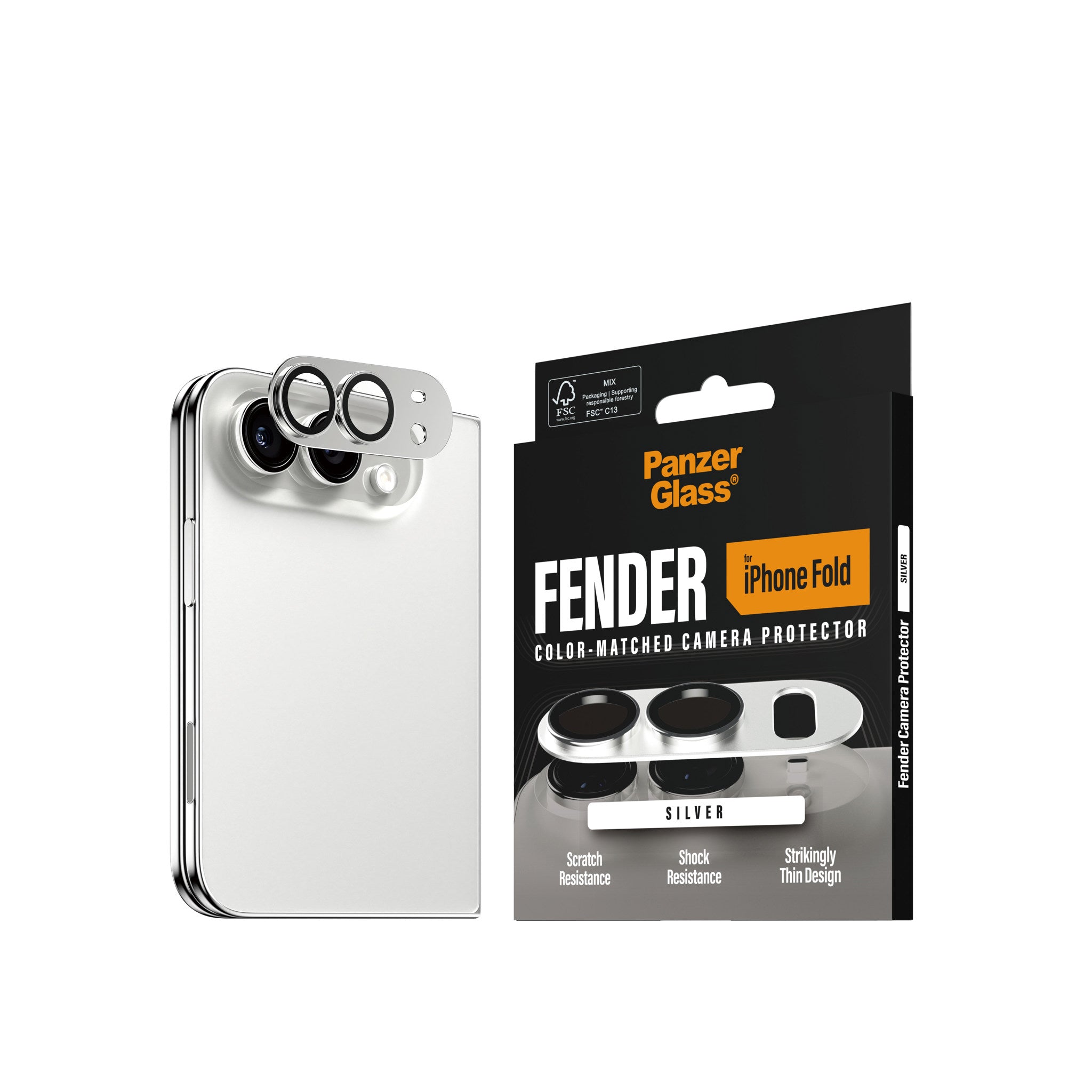PanzerGlass® Fender Kameraschutz Silber iPhone 2026 Fold
