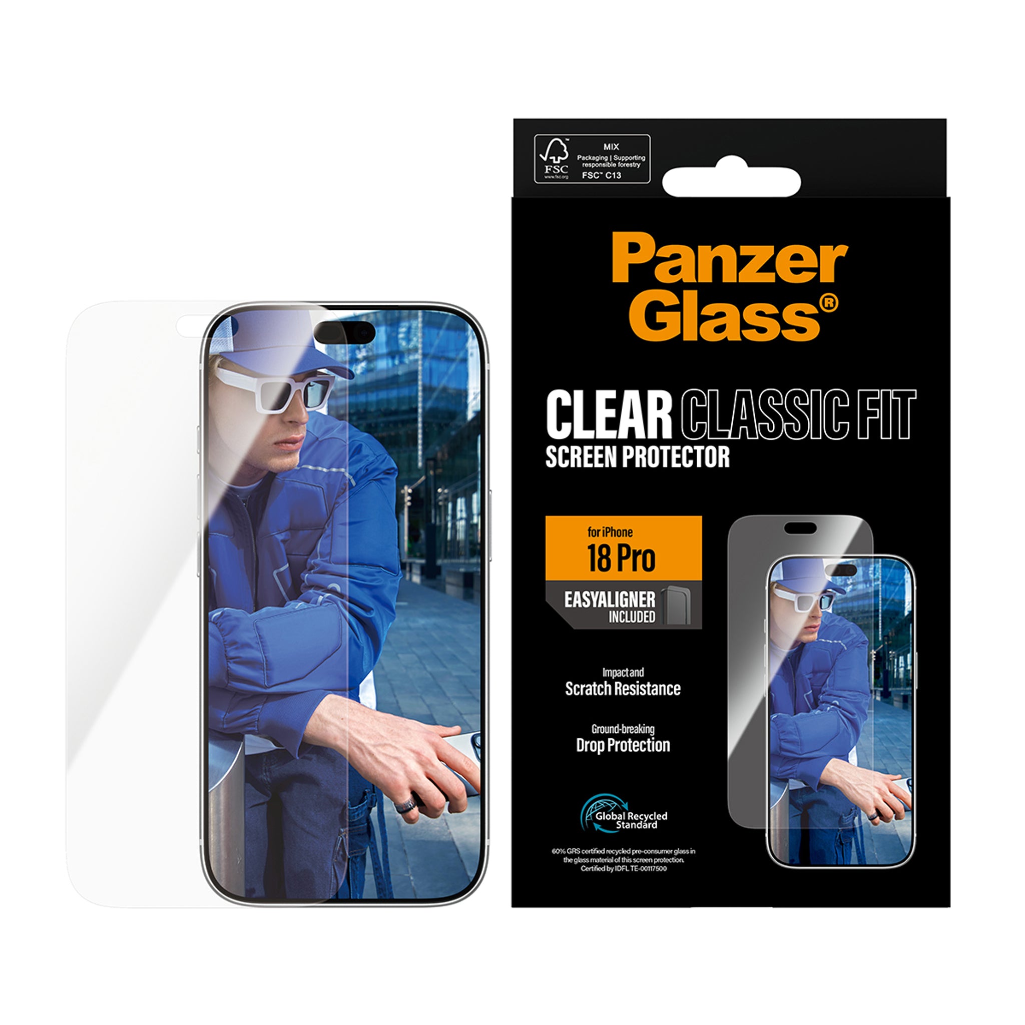 PanzerGlass® Displayschutz iPhone 18 Pro | Classic fit m. EasyAligner