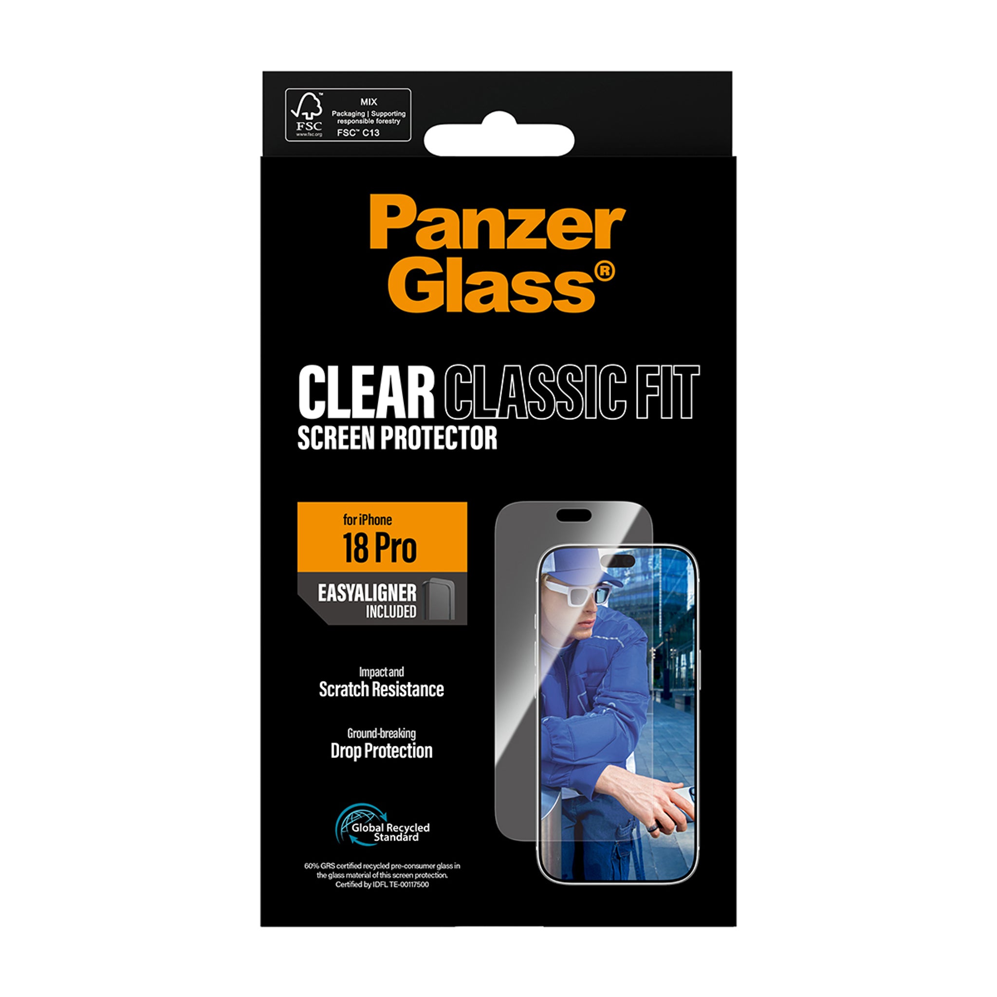 PanzerGlass® Displayschutz iPhone 18 Pro | Classic fit m. EasyAligner