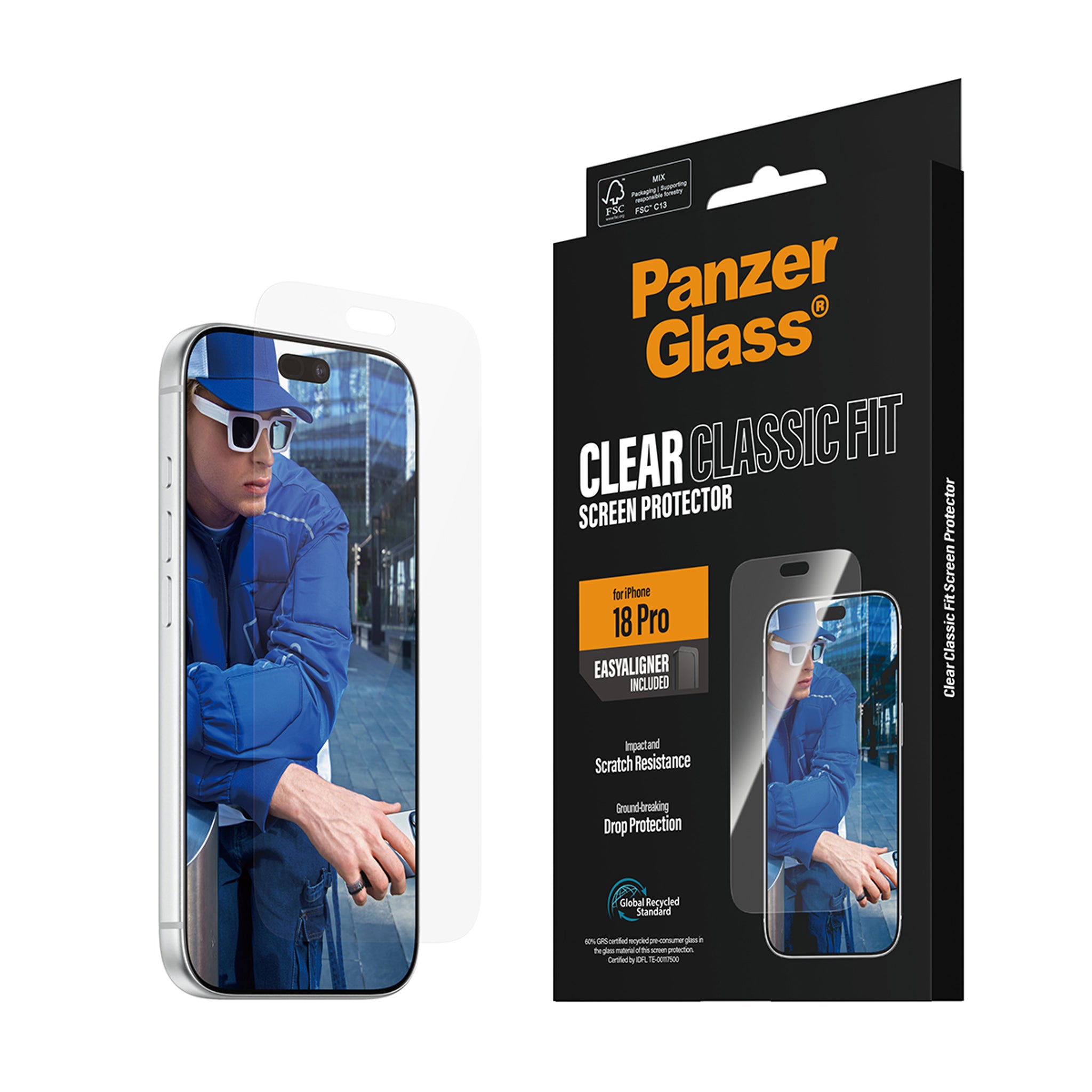 PanzerGlass® Displayschutz iPhone 18 Pro | Classic fit m. EasyAligner