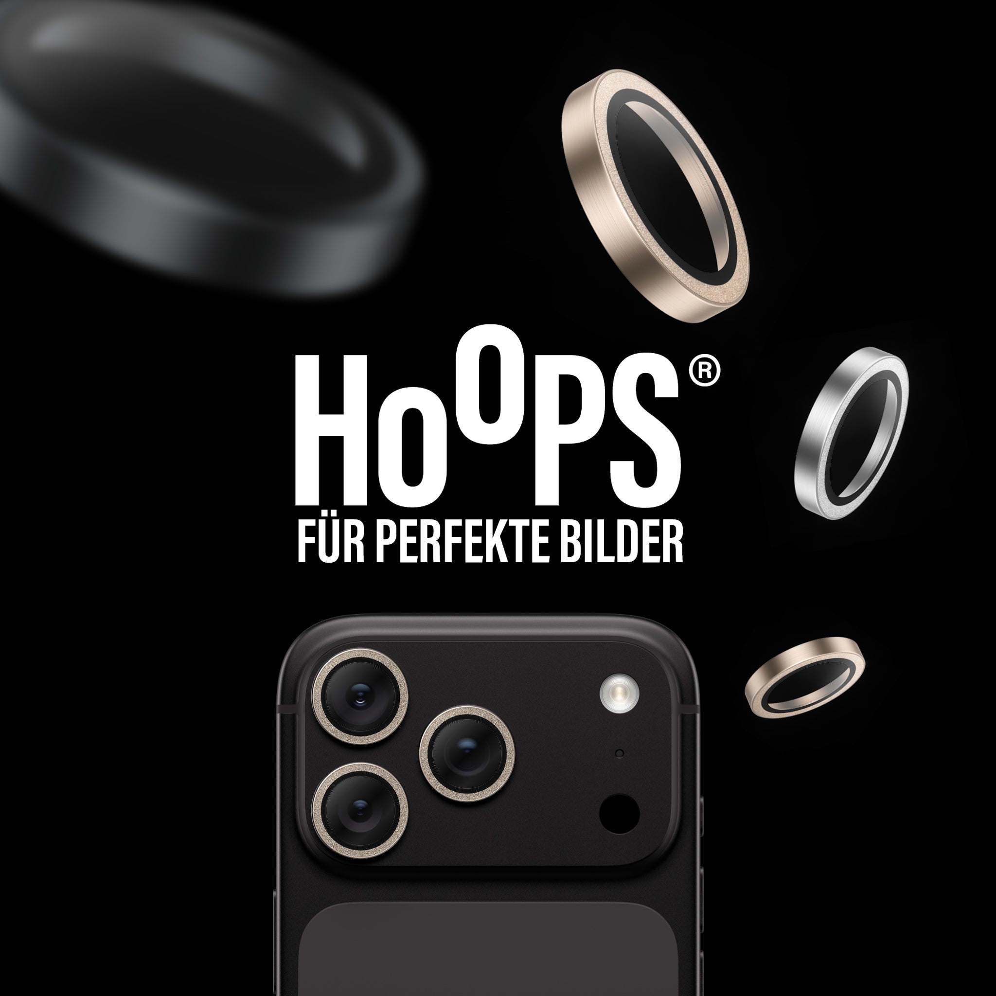 PanzerGlass® Hoops® Kameraschutz Glitter Gold iPhone 18 Pro | 18 Pro Max