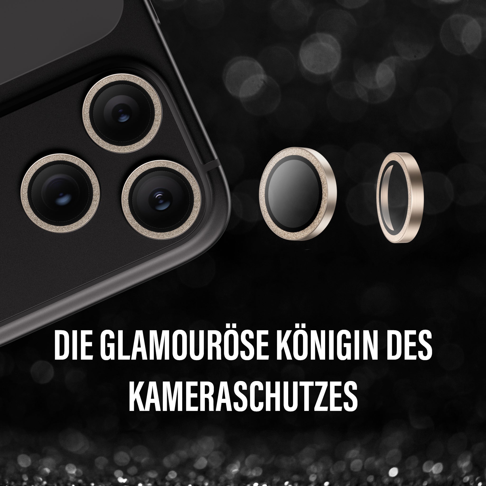 PanzerGlass® Hoops® Kameraschutz Glitter Gold iPhone 18 Pro | 18 Pro Max