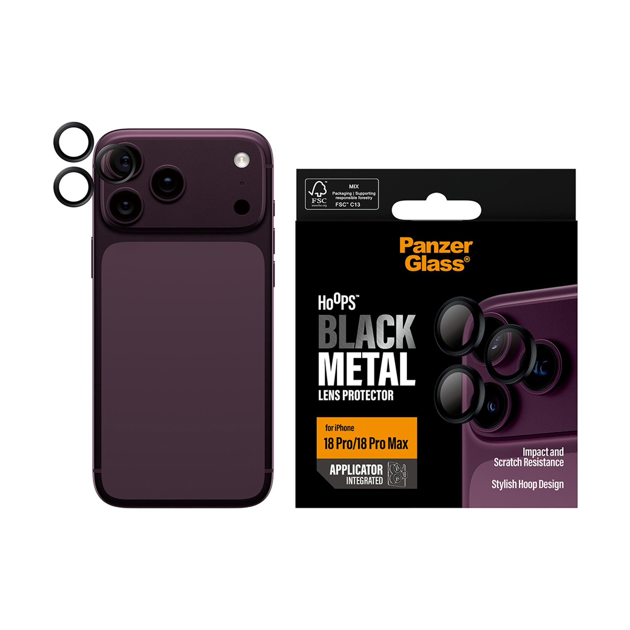 PanzerGlass® Hoops® Kameraschutz Schwarz iPhone 18 Pro | 18 Pro Max
