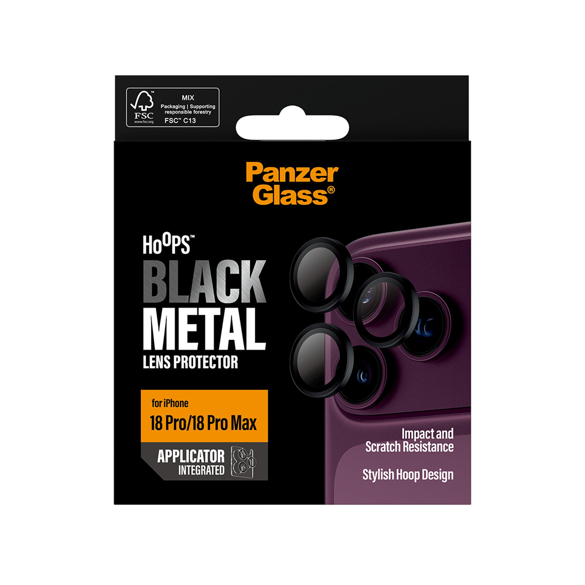 PanzerGlass® Hoops® Kameraschutz Schwarz iPhone 18 Pro | 18 Pro Max