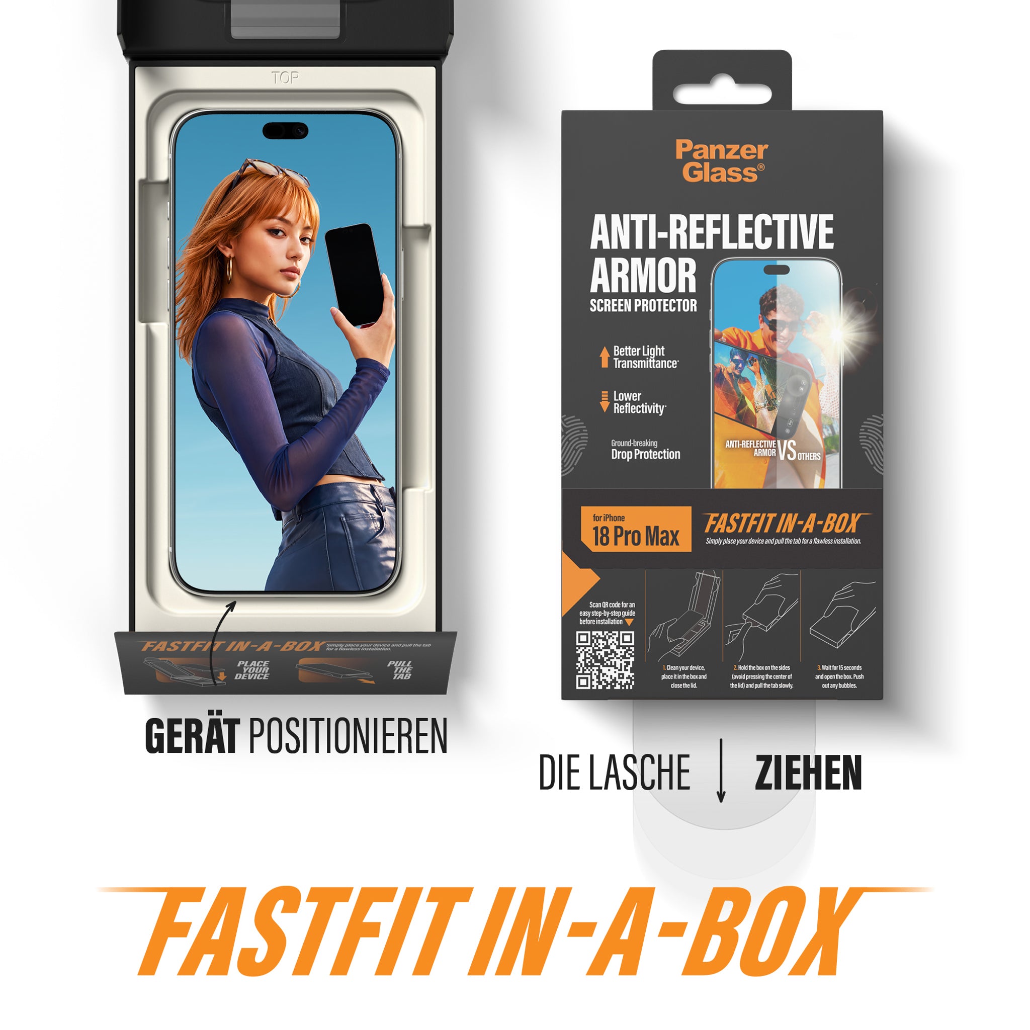 PanzerGlass® Anti-reflective Armor Displayschutz iPhone 18 Pro Max m. FASTFIT IN-A-BOX