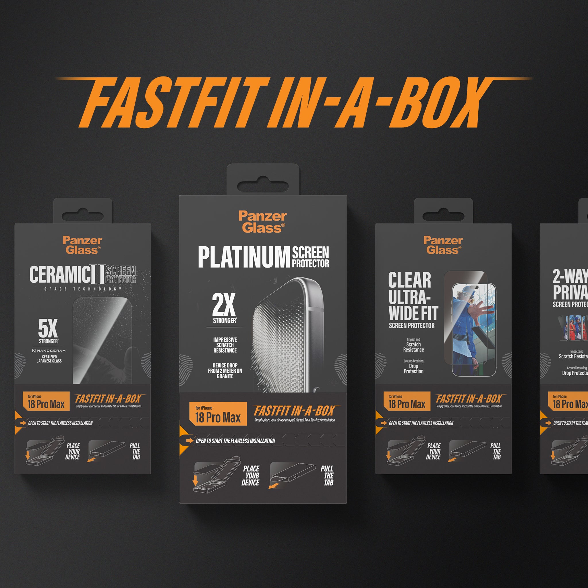 PanzerGlass® Anti-reflective Armor Displayschutz iPhone 18 Pro Max m. FASTFIT IN-A-BOX