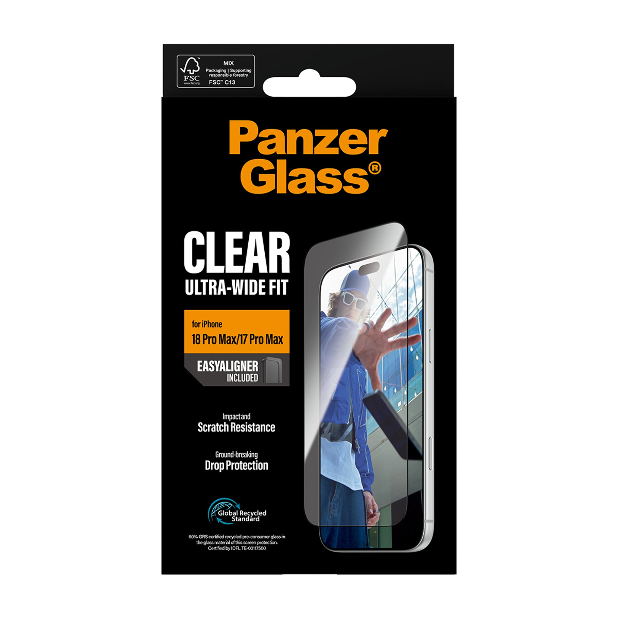 PanzerGlass® Displayschutz iPhone 18 Pro Max | 17 Pro Max | Ultra-Wide Fit m. EasyAligner