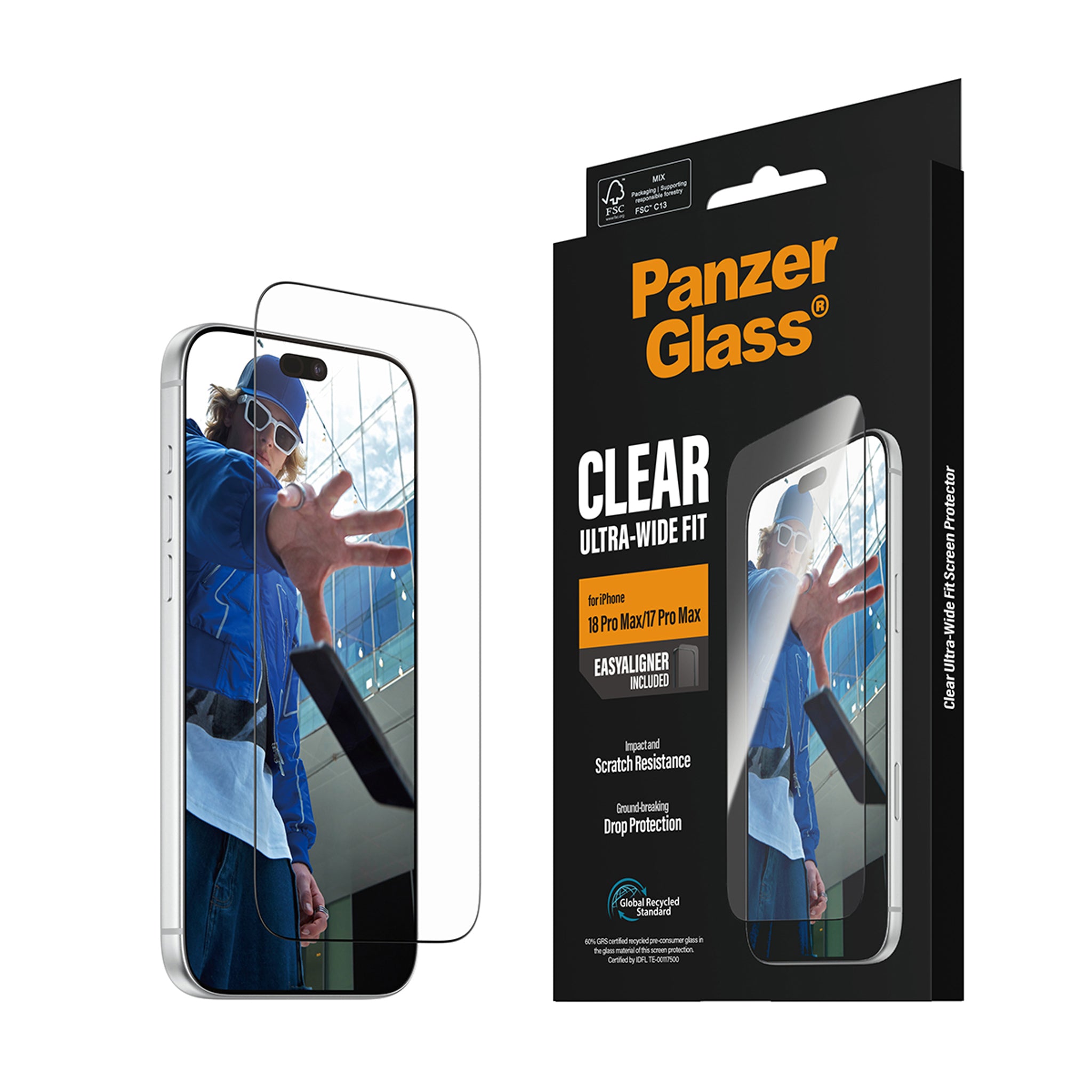 PanzerGlass® Displayschutz iPhone 18 Pro Max | 17 Pro Max | Ultra-Wide Fit m. EasyAligner
