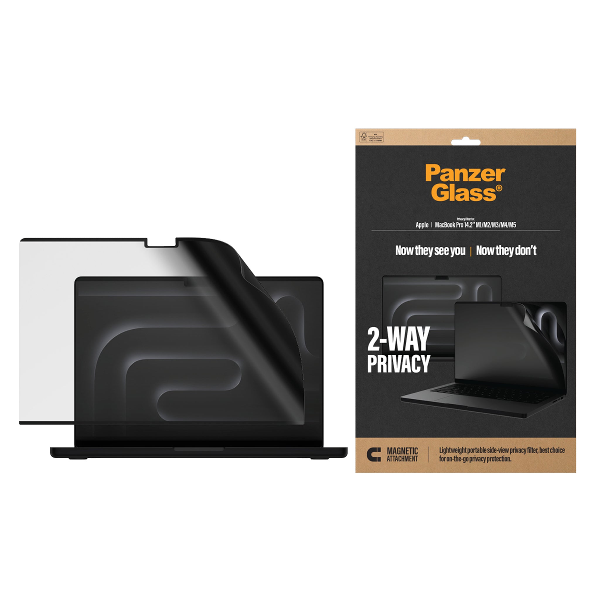 PanzerGlass® Magnetic 2-Way Privacy Film Displayschutz MacBook Pro 14.2