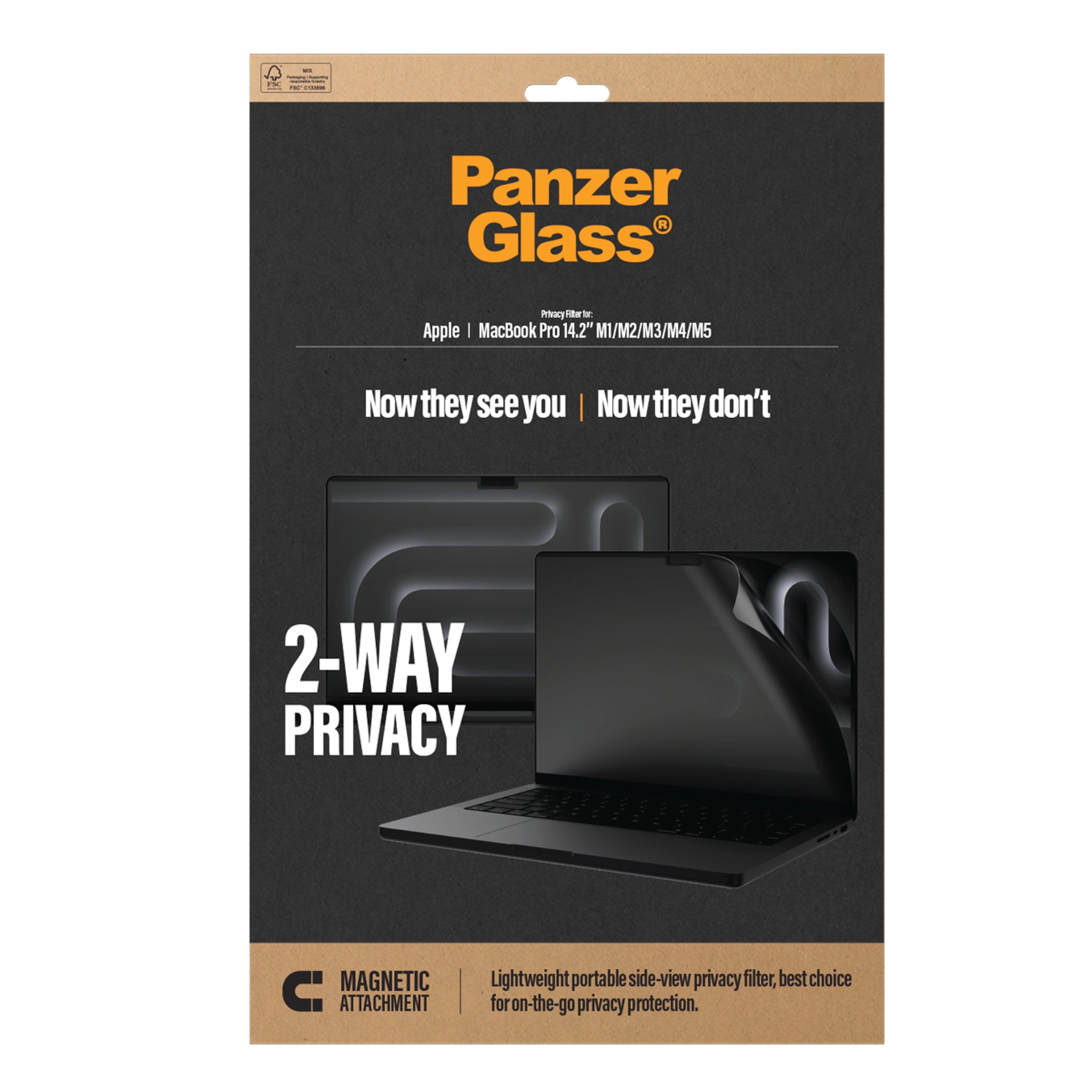 PanzerGlass® Magnetic 2-Way Privacy Film Displayschutz MacBook Pro 14.2