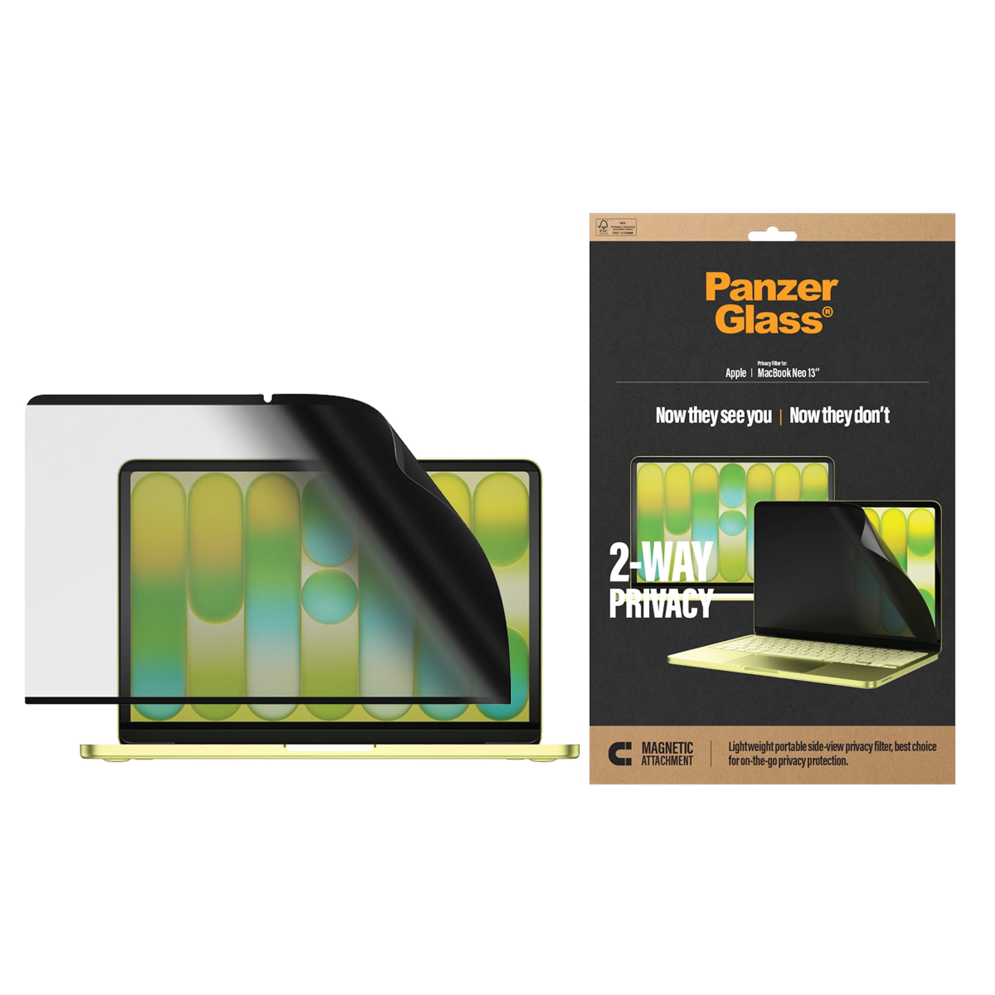 PanzerGlass® Magnetic 2-Way Privacy Film Displayschutz Apple MacBook Neo 13'' M2 | M3 | M4 | M5