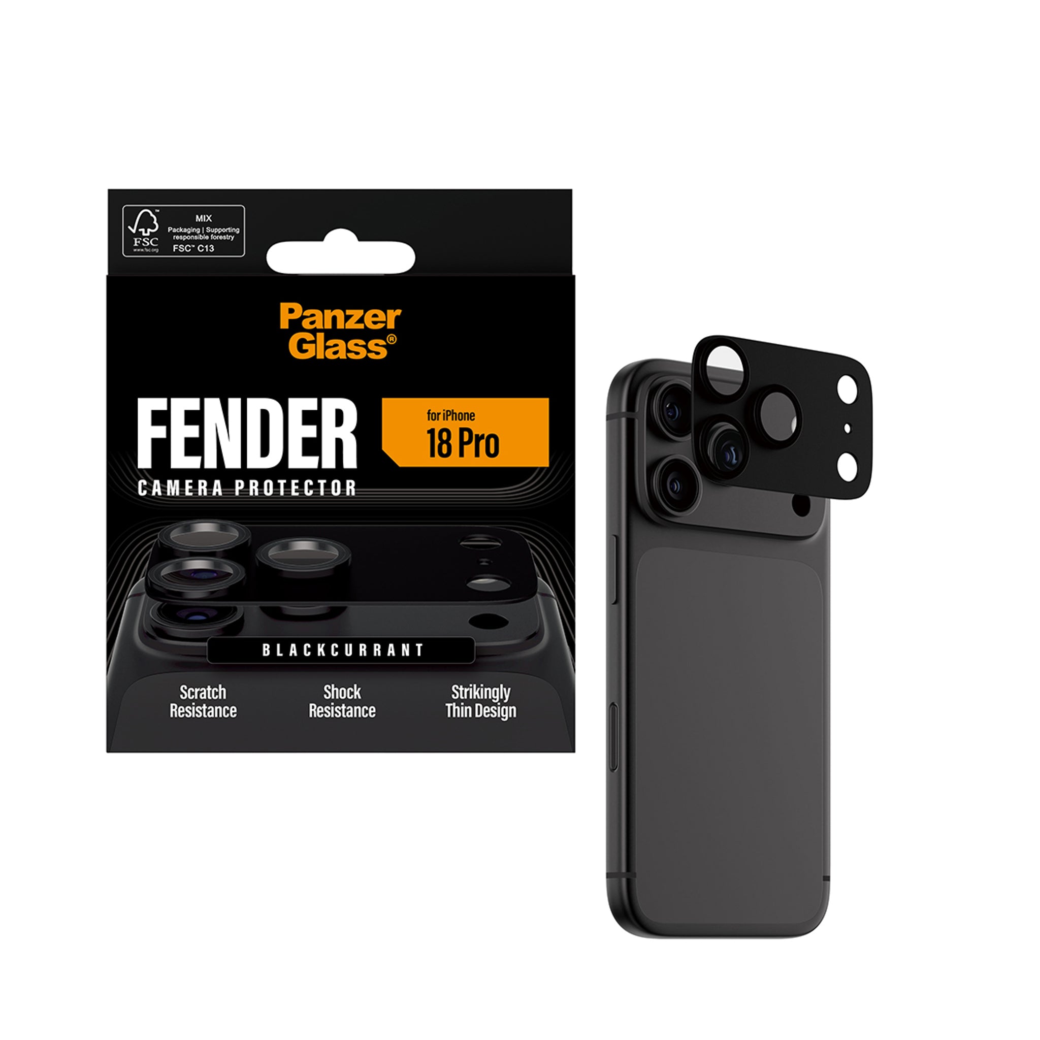 PanzerGlass® Fender Kameraschutz Blackcurrant iPhone 18 Pro