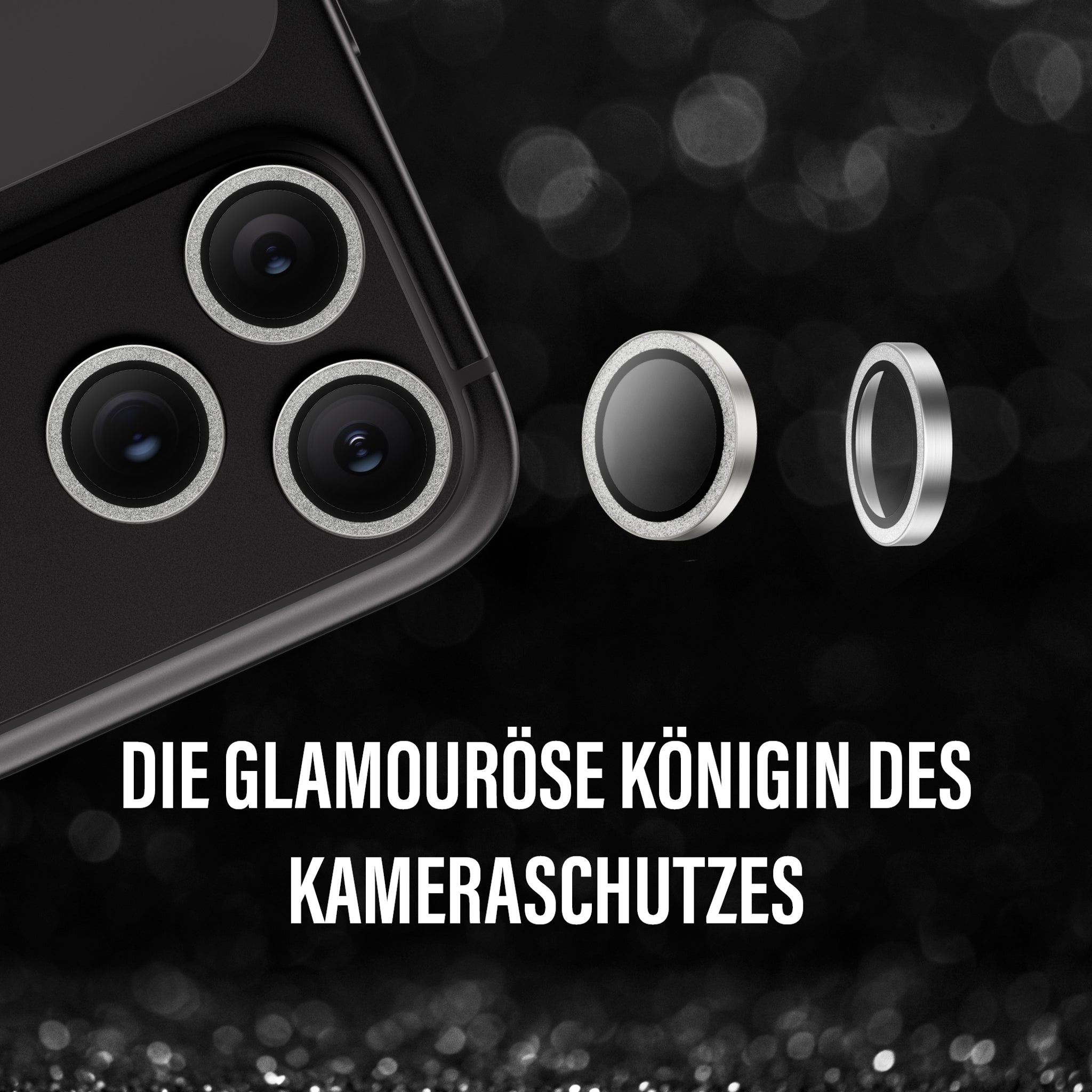 PanzerGlass® Hoops® Kameraschutz Glitter Silber iPhone 18 Pro | 18 Pro Max
