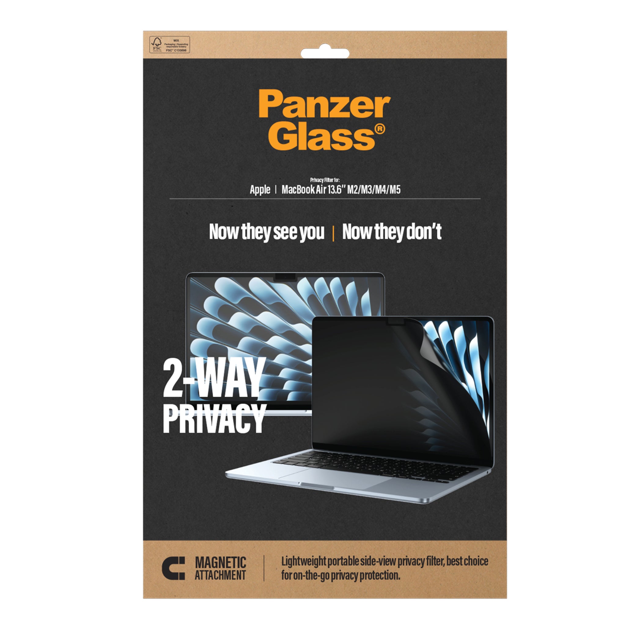 PanzerGlass® Magnetic 2-Way Privacy Film Displayschutz MacBook Air 13.6