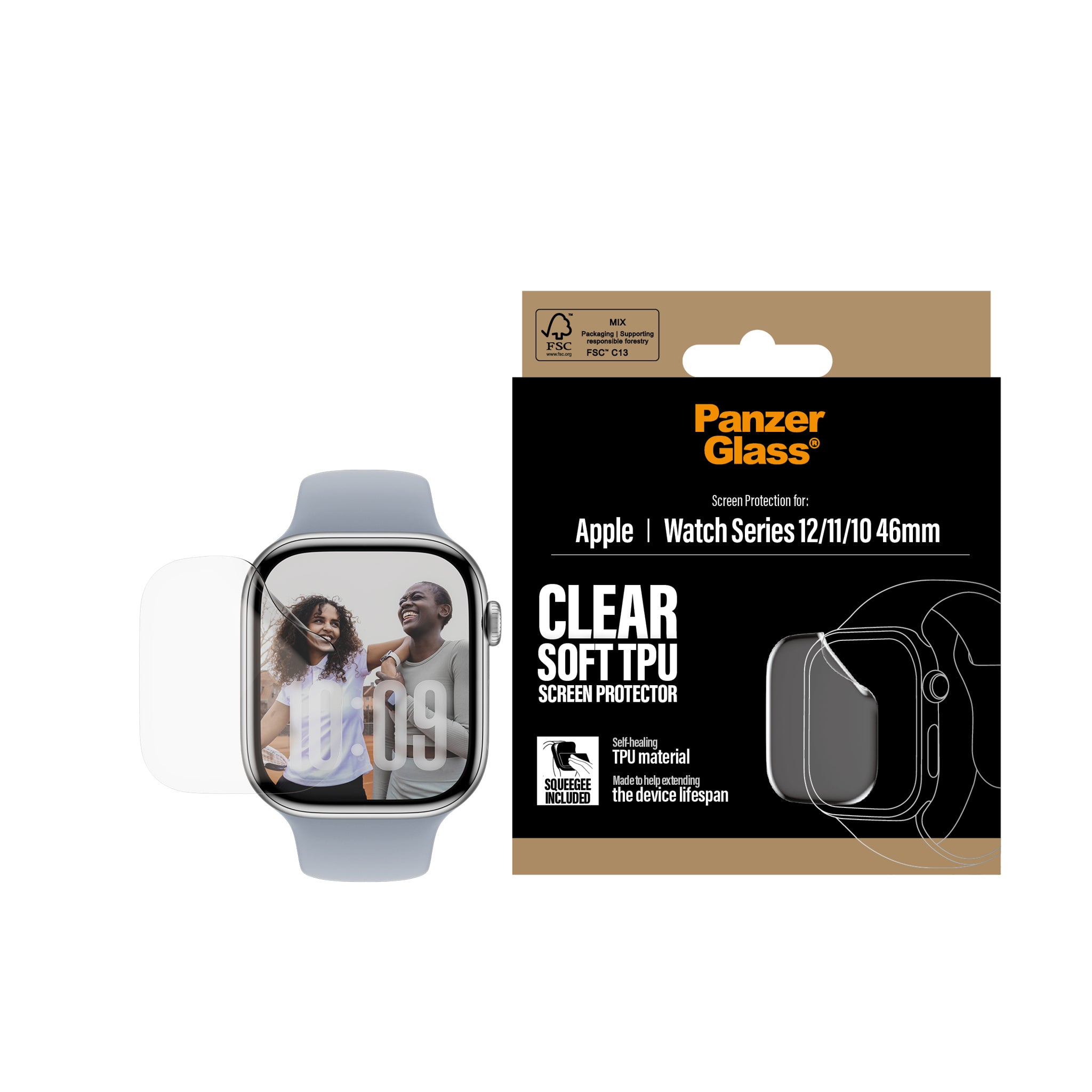 PanzerGlass® Displayschutzfilm Apple Watch Series 12 | 11 | 10 | 46mm