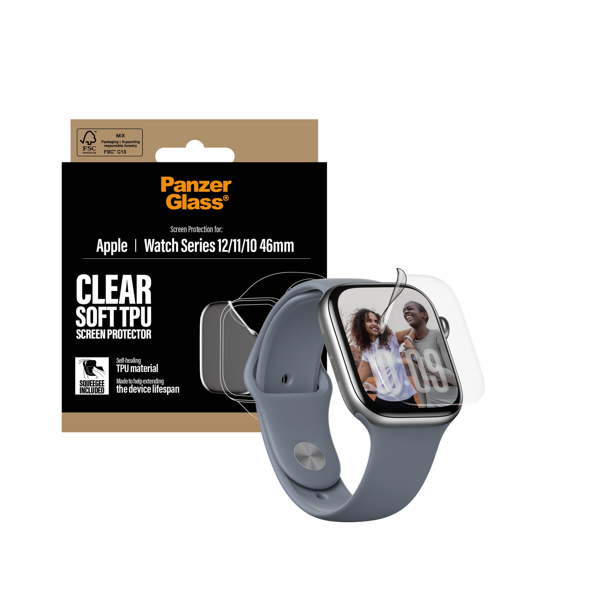 PanzerGlass® Displayschutzfilm Apple Watch Series 12 | 11 | 10 | 46mm