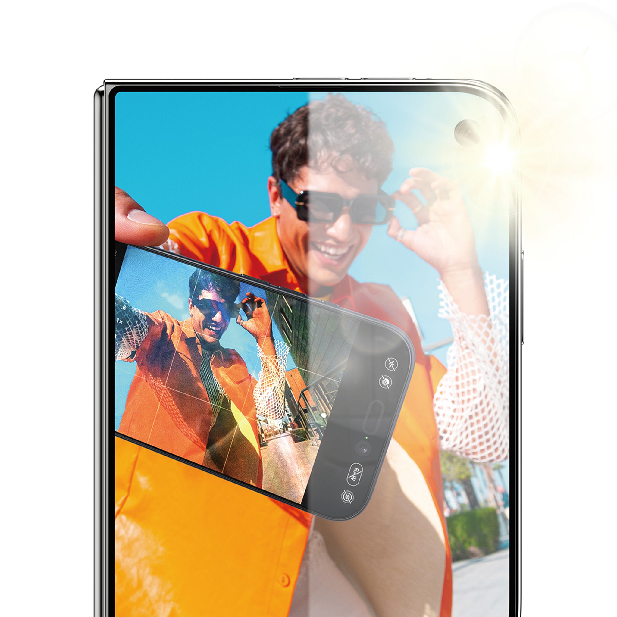 PanzerGlass® Anti-reflective Armor Außendisplay Displayschutz iPhone Duo | FRAME FIT m. FASTFIT IN-A-BOX