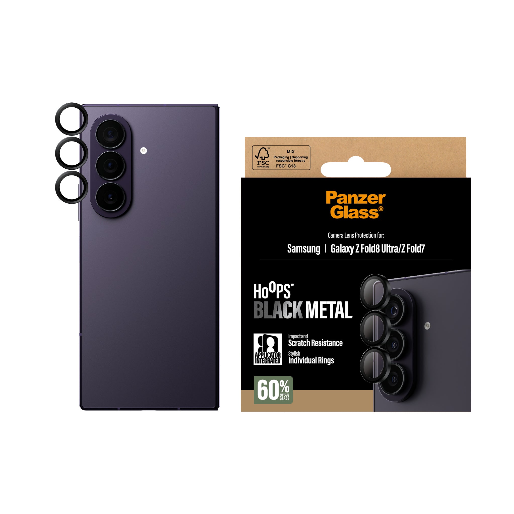 PanzerGlass® Hoops® Kameraschutz Schwarz Samsung Galaxy Z Fold8 Ultra | Z Fold7