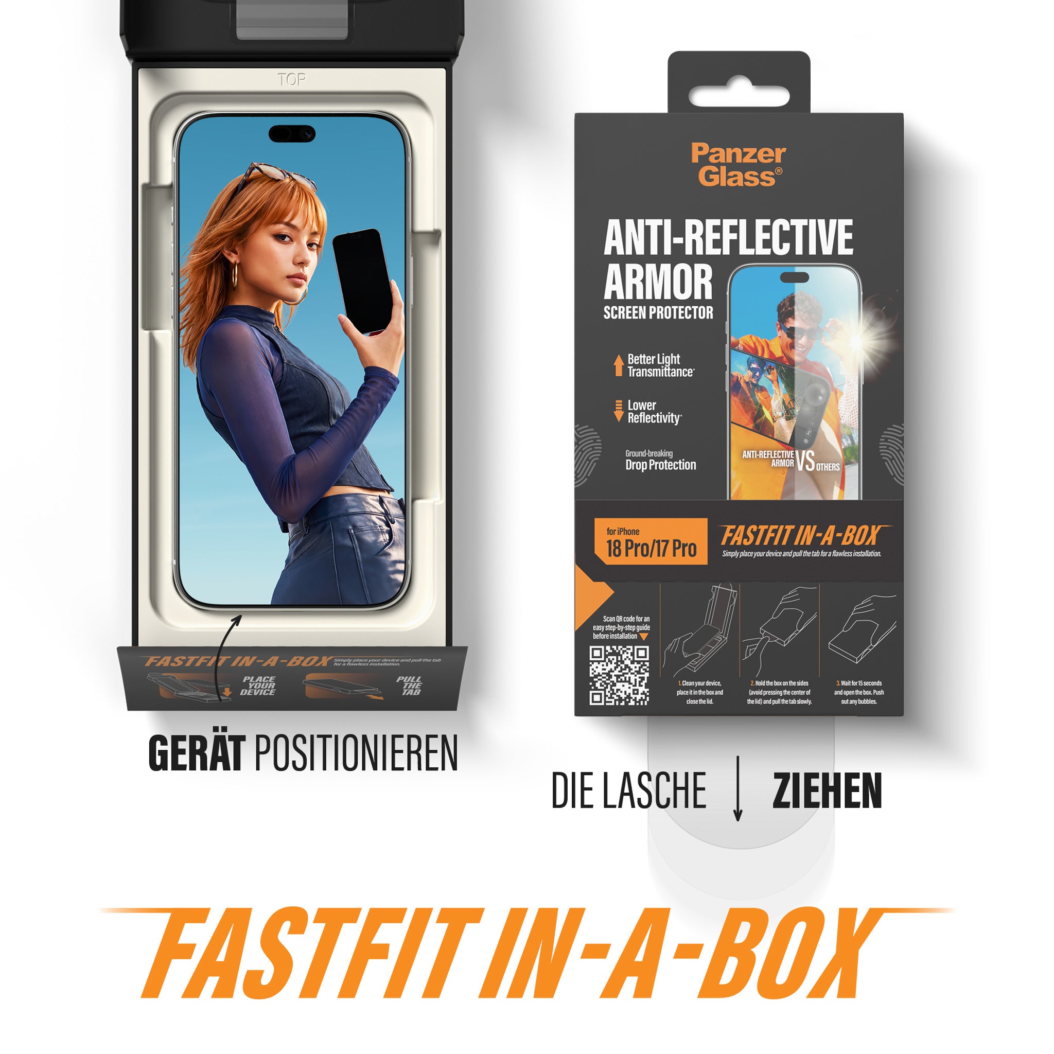 PanzerGlass® Anti-reflective Armor Displayschutz iPhone 18 Pro m. FASTFIT IN-A-BOX