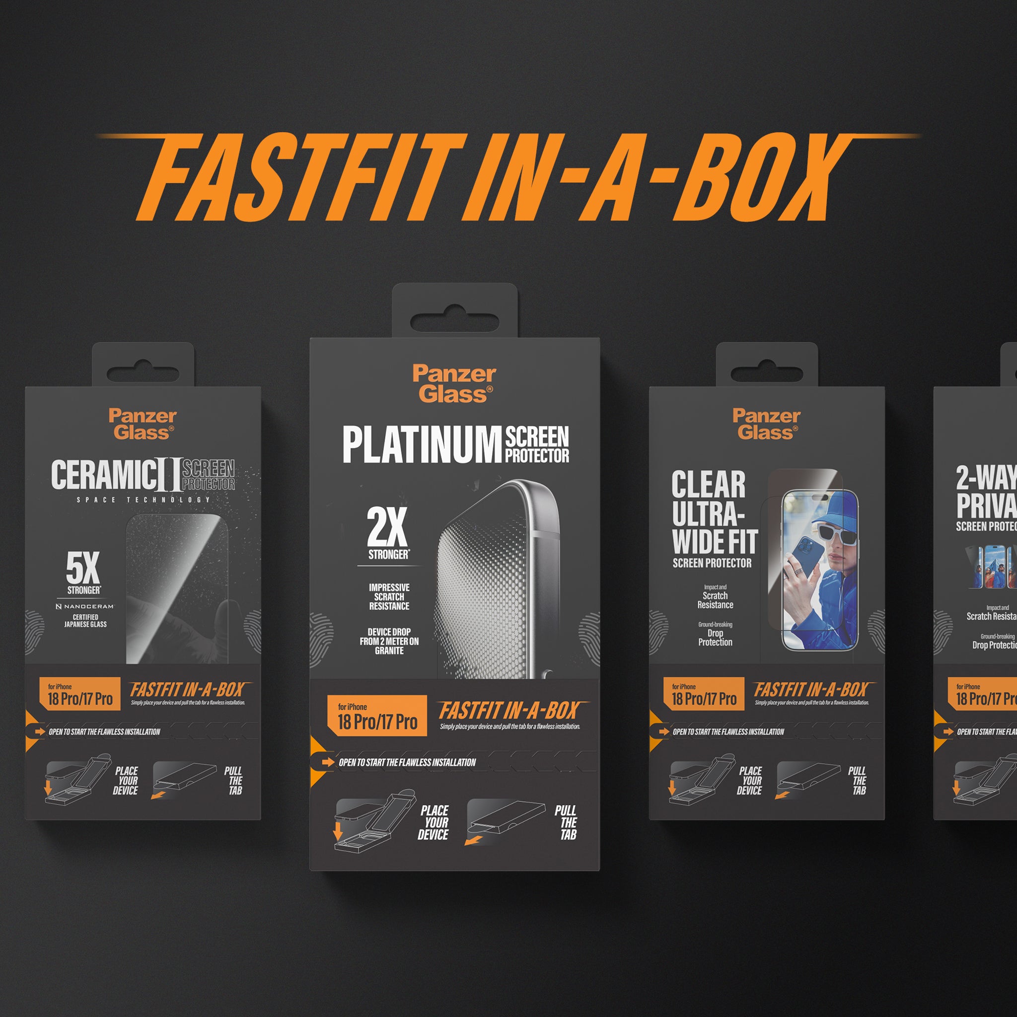 PanzerGlass® Anti-reflective Armor Displayschutz iPhone 18 Pro m. FASTFIT IN-A-BOX