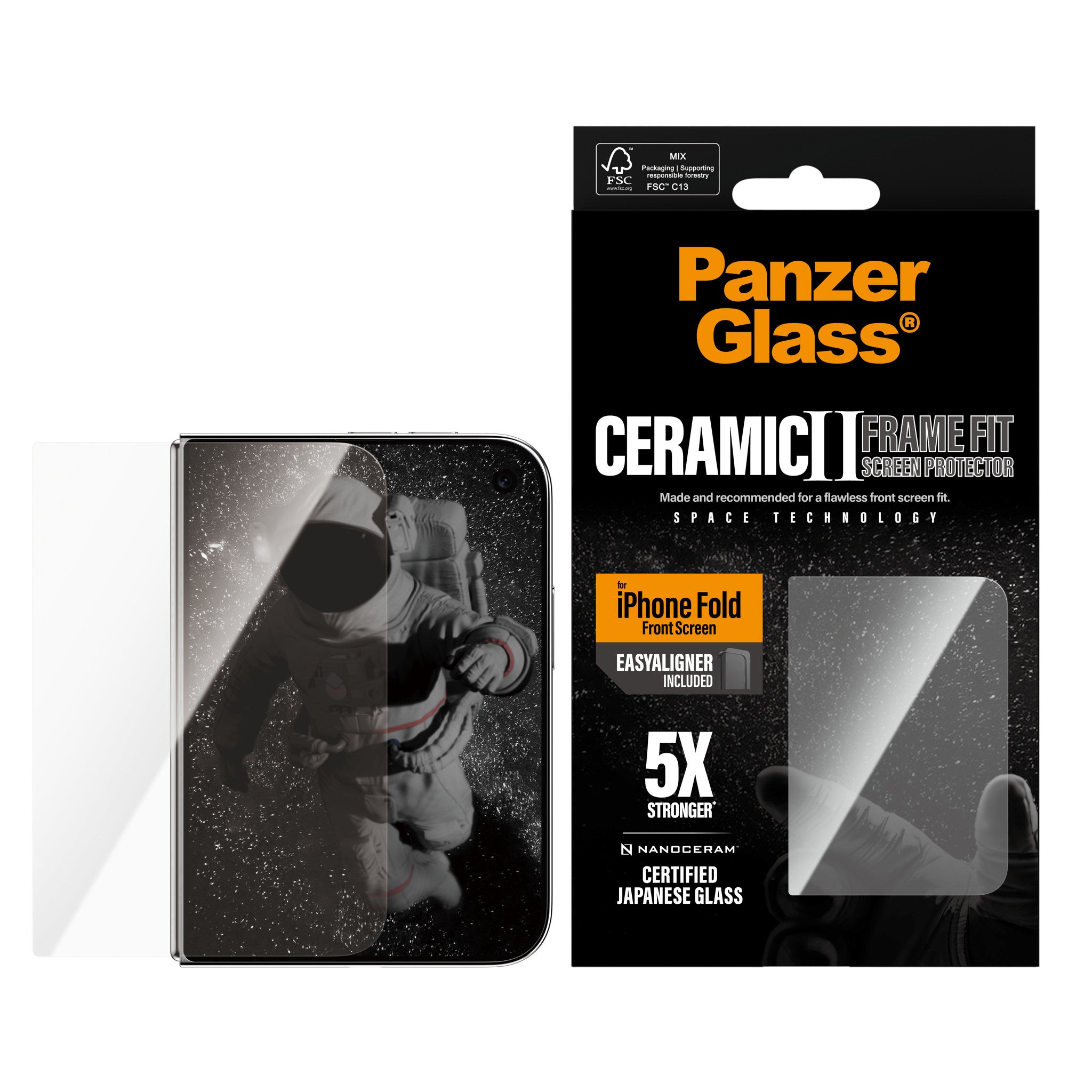 PanzerGlass® Ceramic Außendisplay Displayschutz iPhone 2026 Fold | FRAME FIT m. EasyAligner