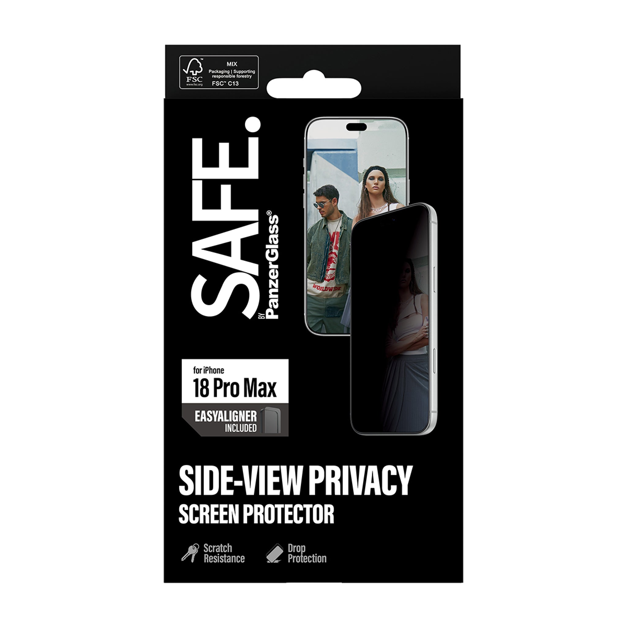 SAFE. by PanzerGlass® Privacy Displayschutz iPhone 18 Pro Max | Ultra-Wide Fit m. EasyAligner