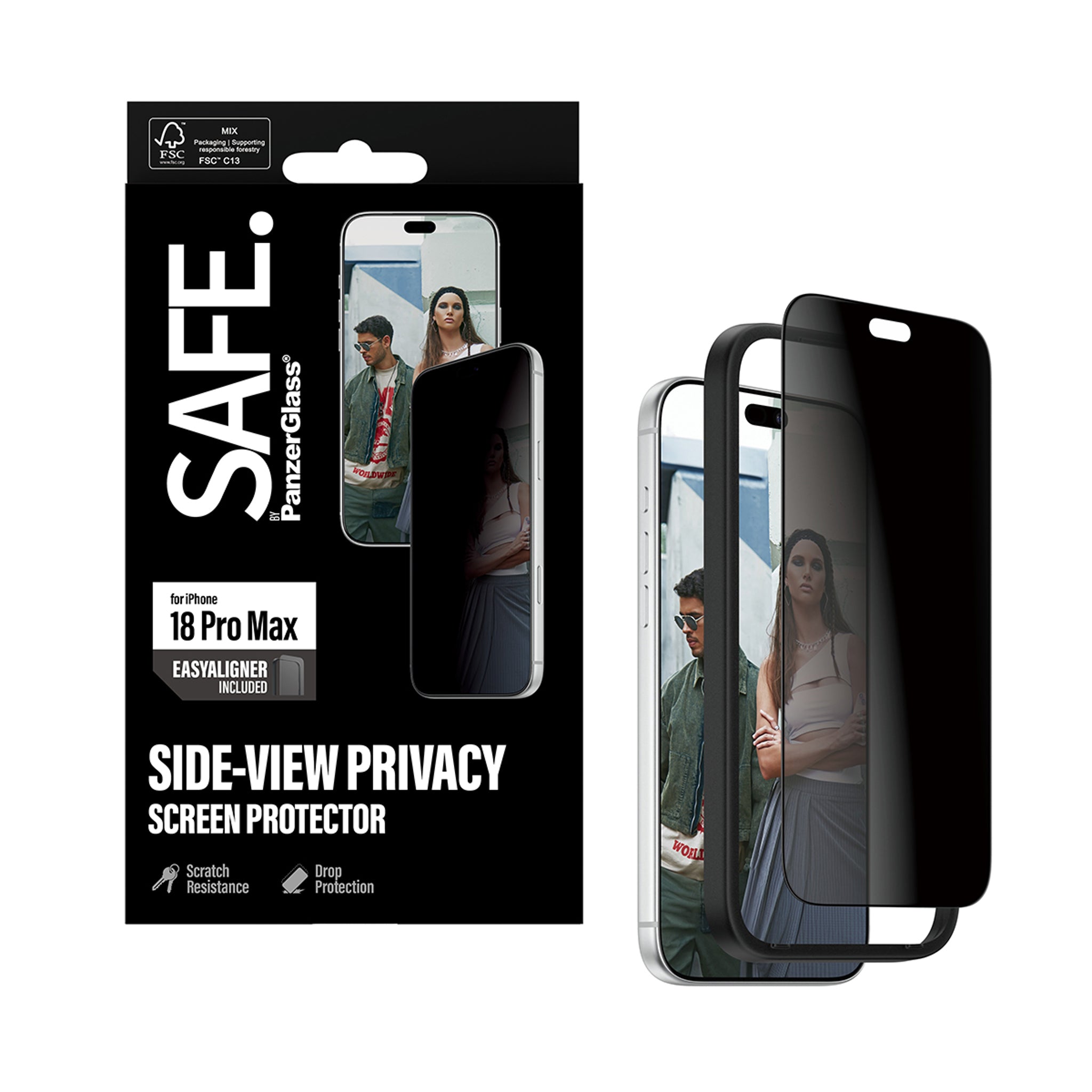 SAFE. by PanzerGlass® Privacy Displayschutz iPhone 18 Pro Max | Ultra-Wide Fit m. EasyAligner